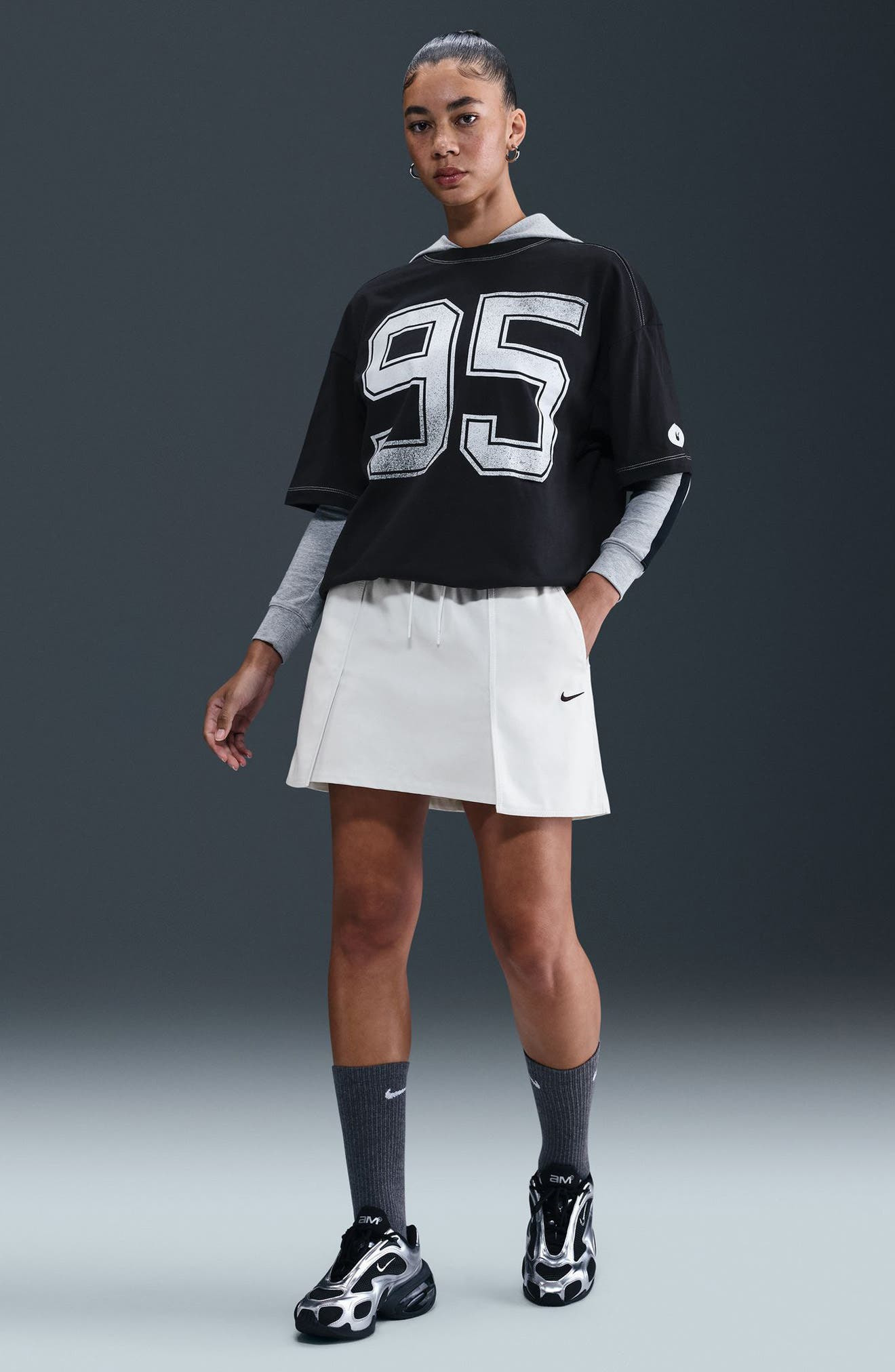 Nike Sportswear Cargo Skirt in Summit White/Black at Nordstrom - 6