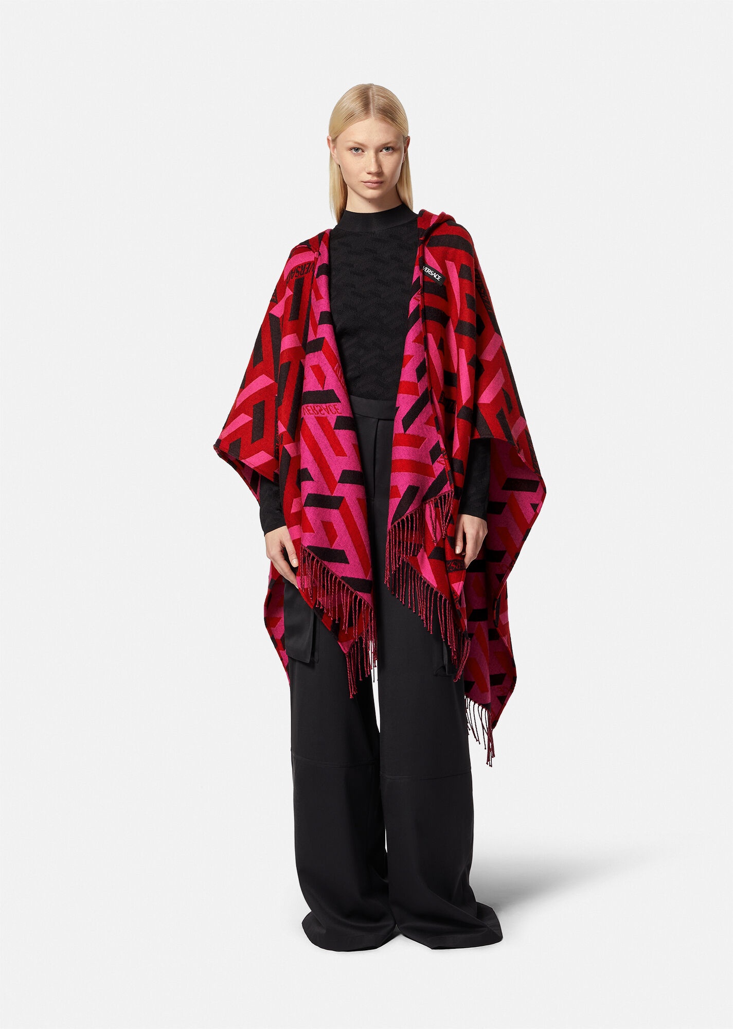La Greca Fringed Poncho - 3