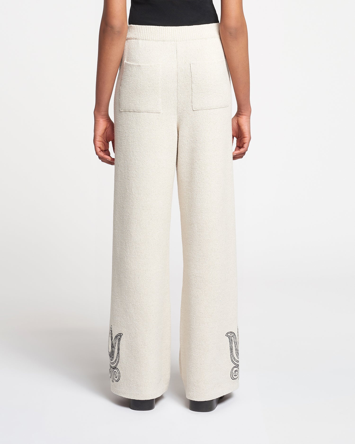 Embroidered Textured-Linen Pants - 2