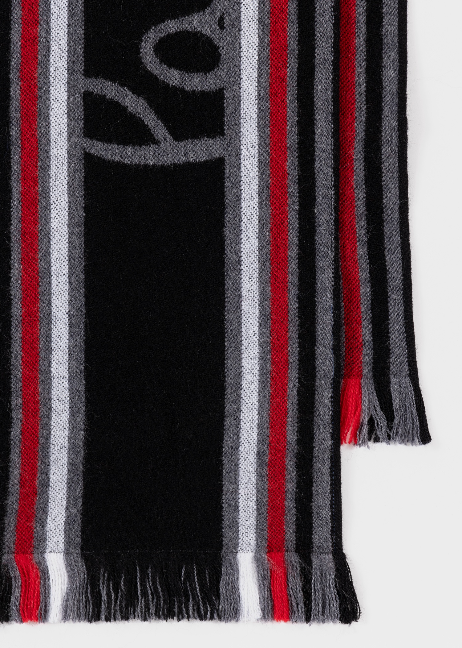Paul Smith & Manchester United - Stripe Logo Wool Scarf - 4