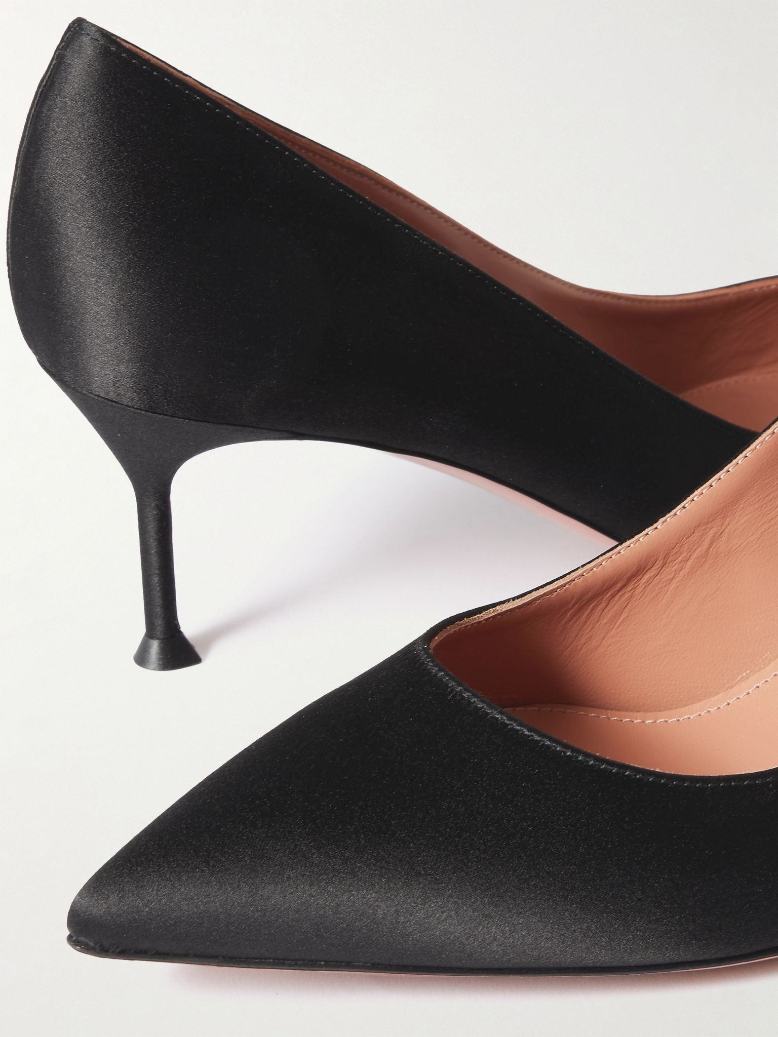 Purist 65 satin point-toe pumps Black - 4
