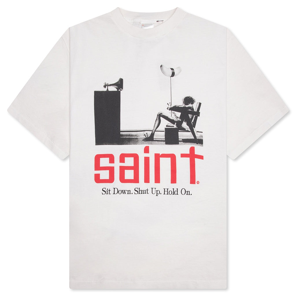 SIT DOWN S/S TEE - WHITE - 1