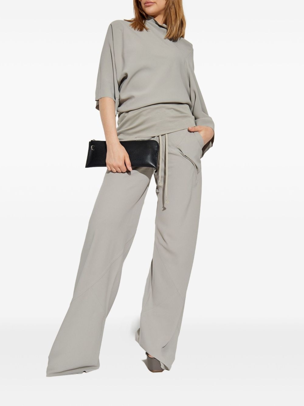 draped cowl-neck top - 2