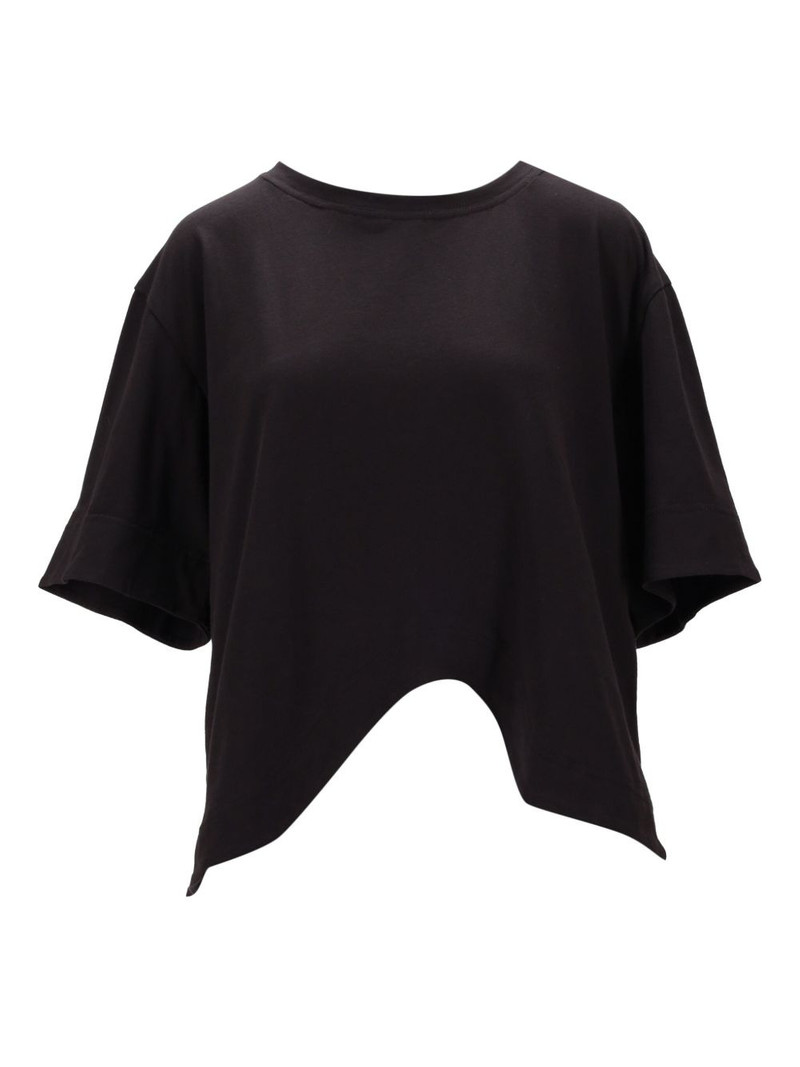 asymmetric-hem short-sleeve T-shirt 1