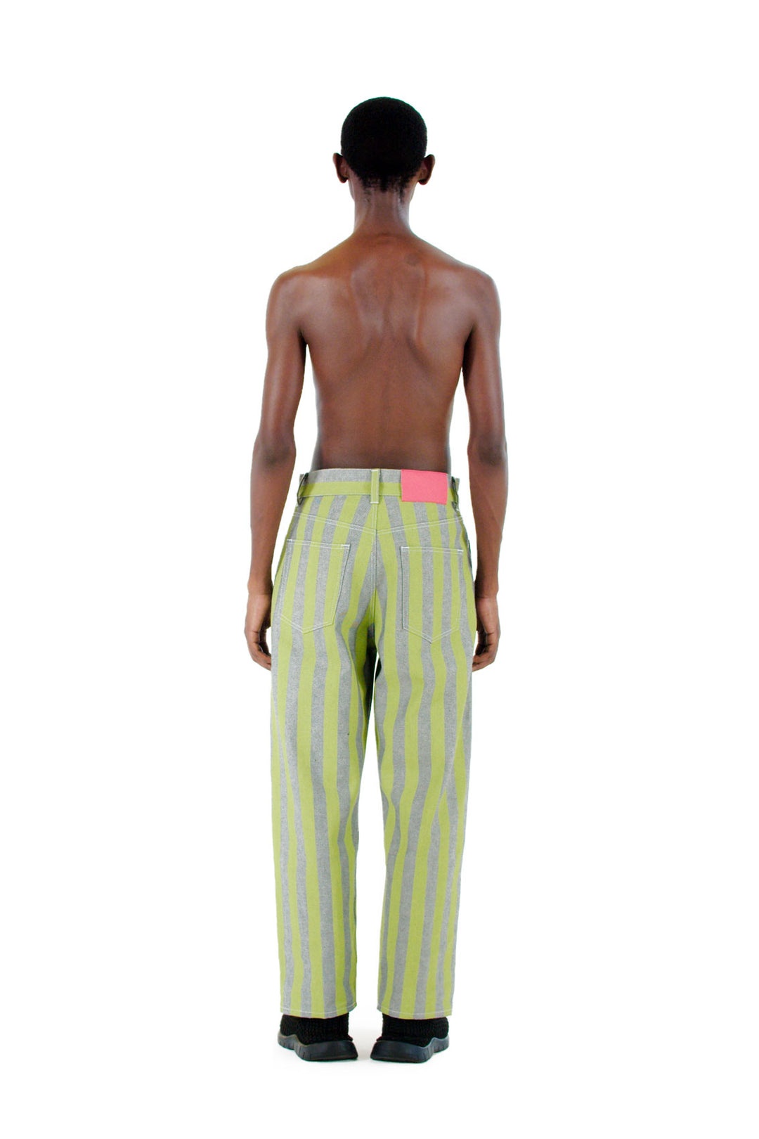 PANTS / denim / green stripes - 2