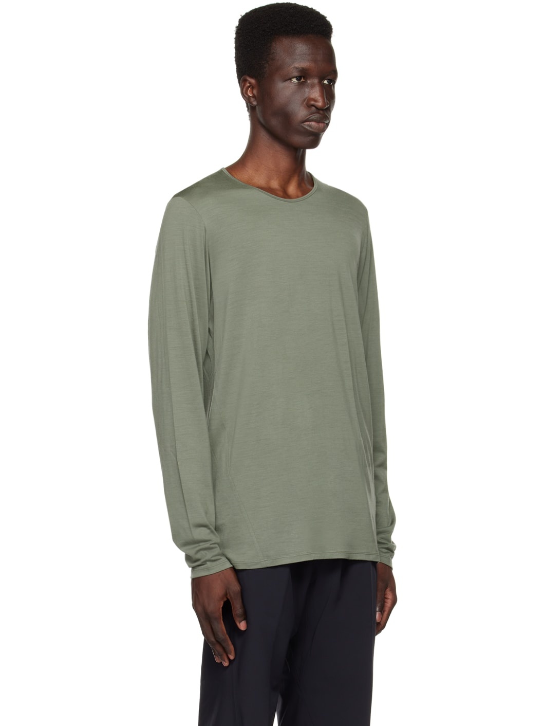 Khaki Frame Long Sleeve T-Shirt - 2