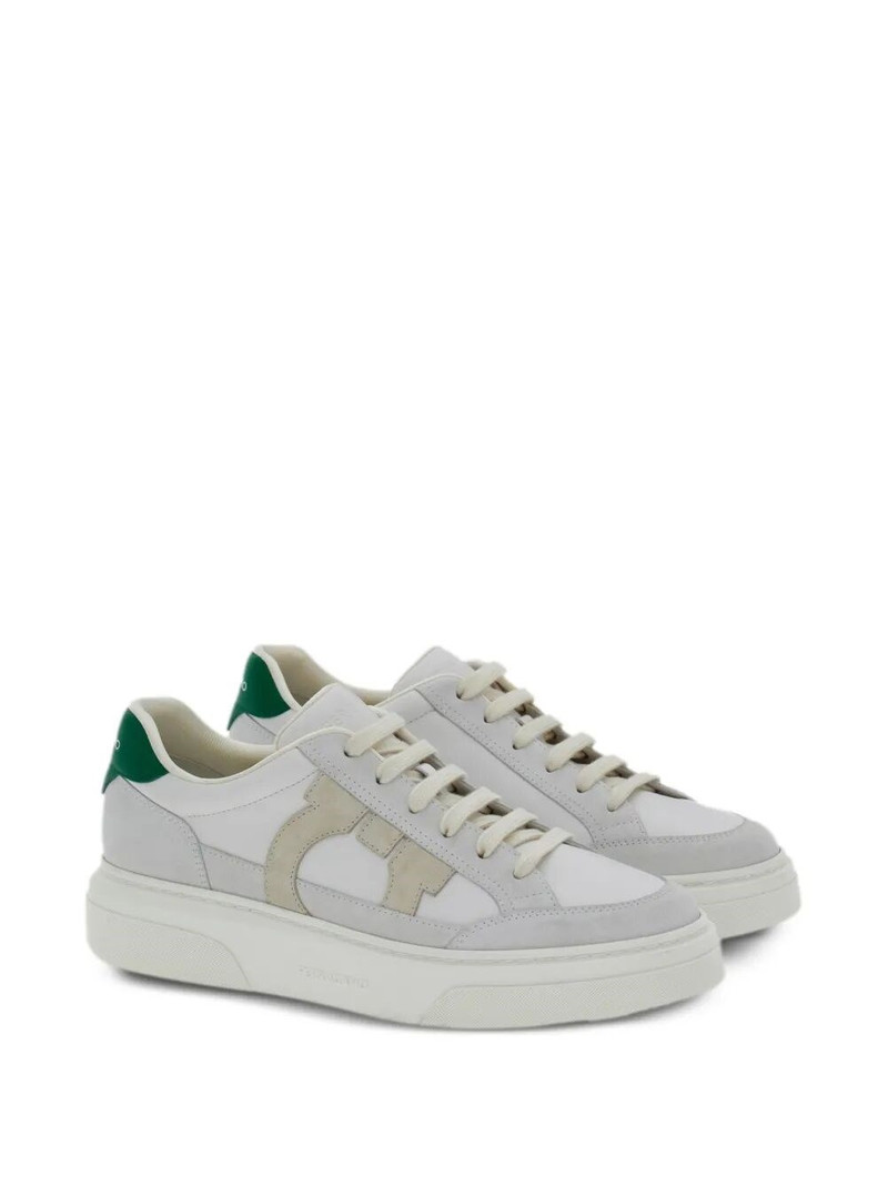 FERRAGAMO CASSINA SNEAKERS IN LEATHER WITH GANCINI PATCH outlook