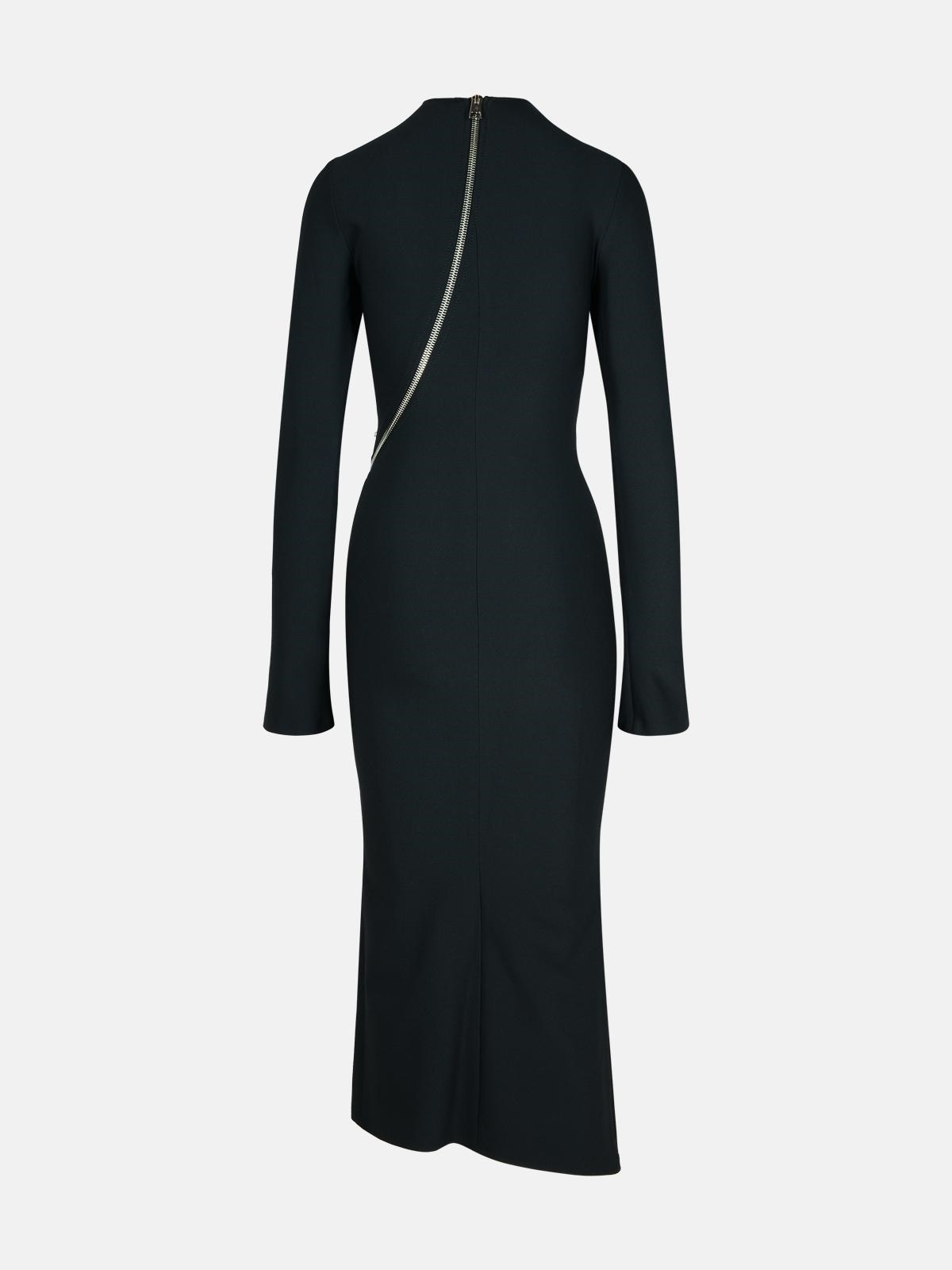 BLACK POLYESTER BLEND DRESS - 3