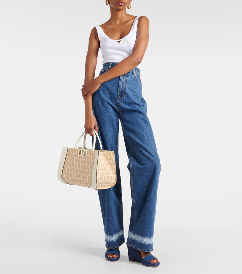 Rockstud Denim Wedge Espadrille Sandals 2