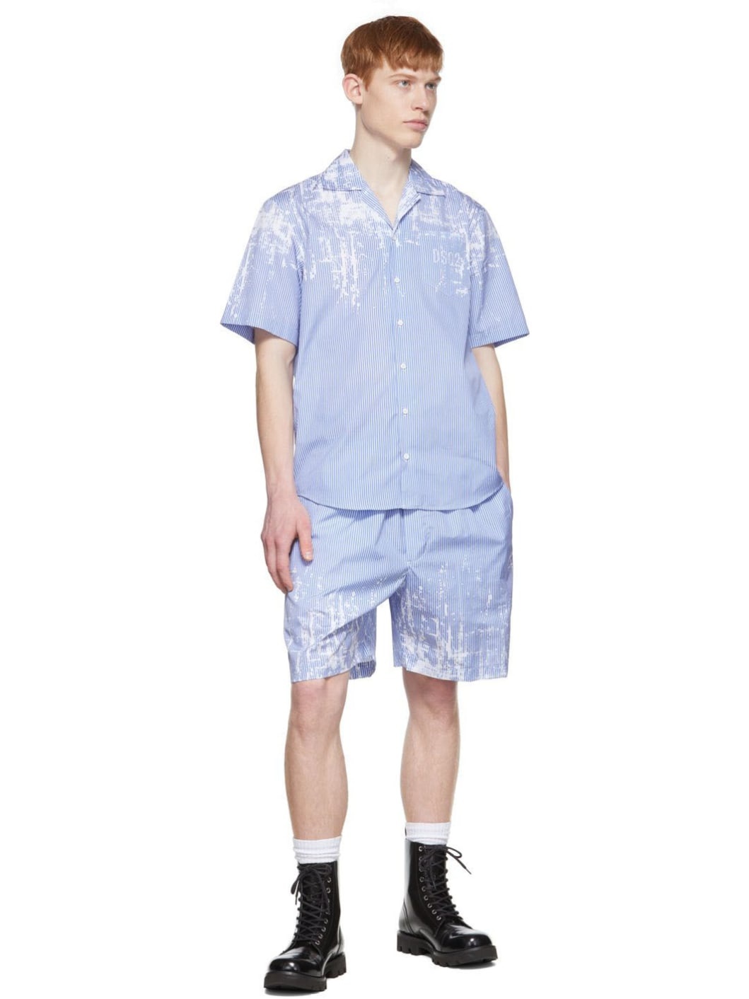 Blue Cotton Shorts - 4