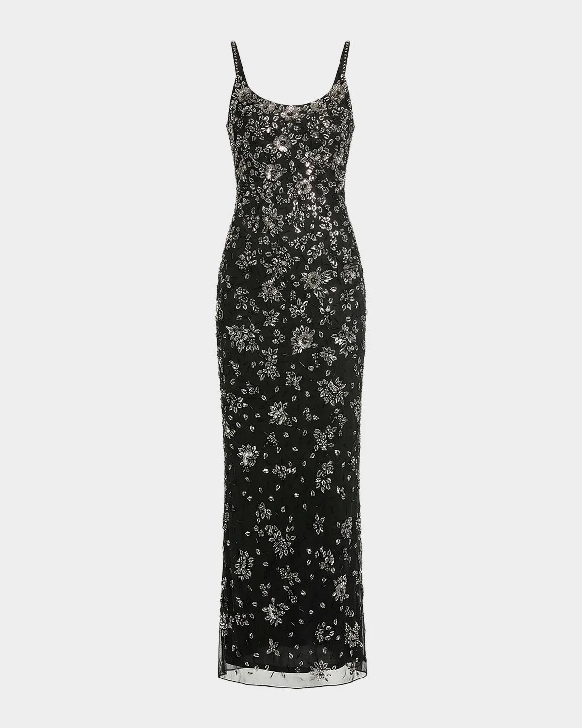 Floral-Embellished Column Gown - 1