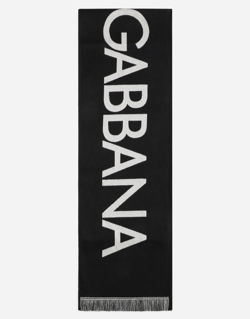 Dolce & Gabbana Wool scarf with jacquard logo outlook