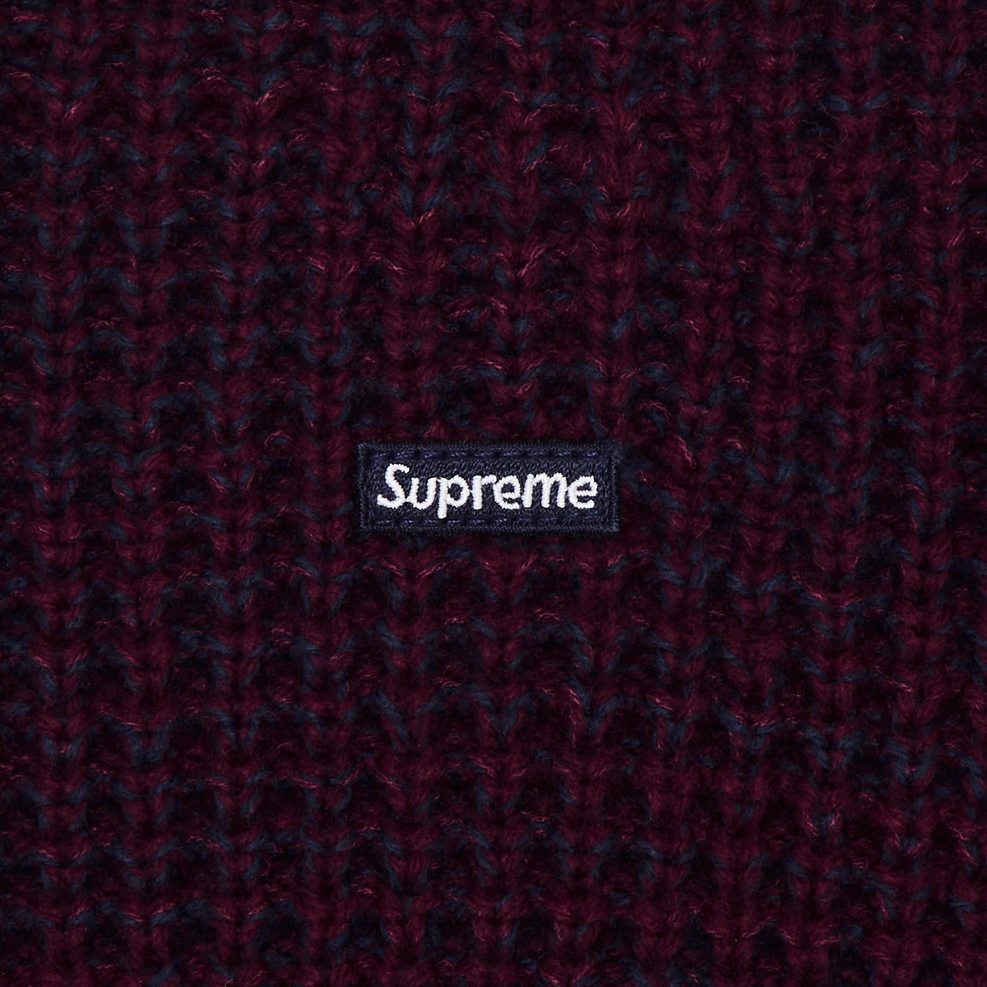 Supreme Waffle Small Box Sweater 'Burgundy M�lange' - 3