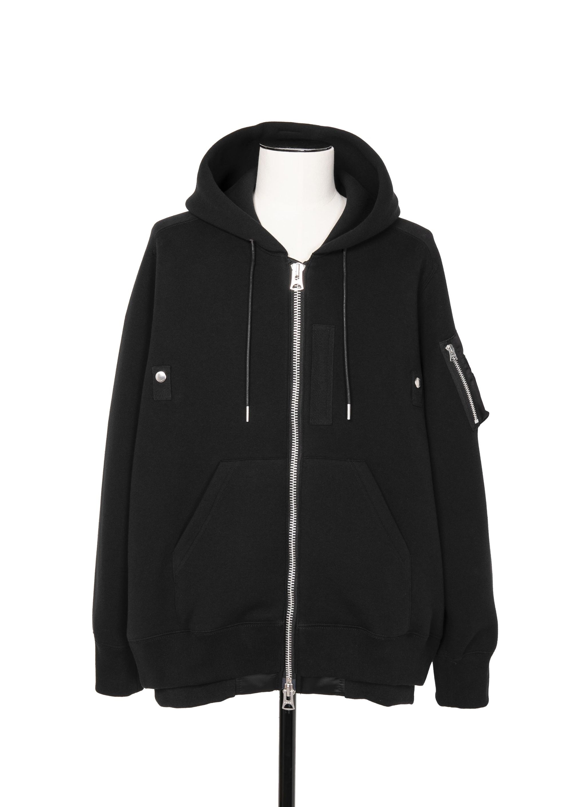 sacai Sponge Sweat x Nylon Twill Hoodie | REVERSIBLE