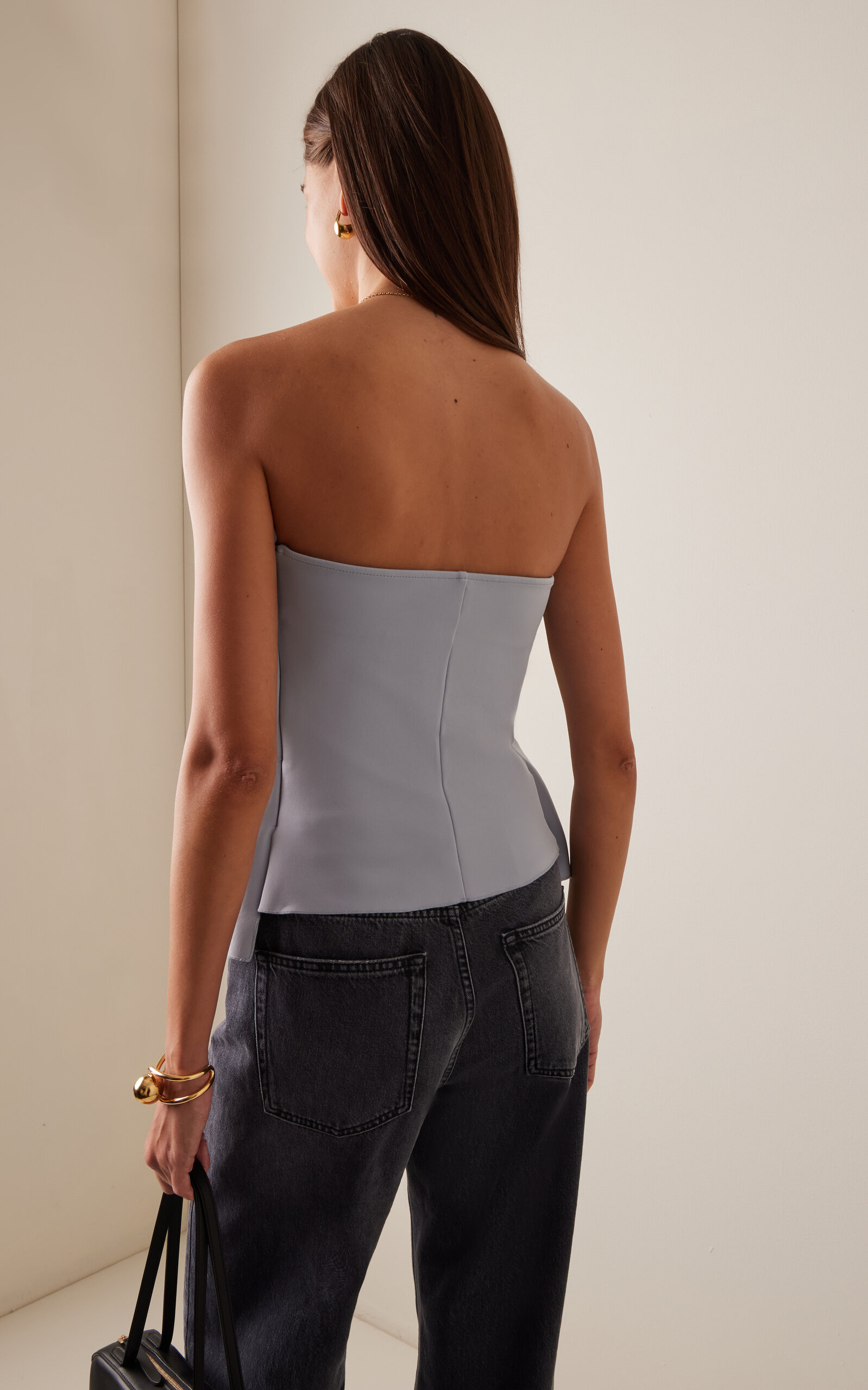 Exclusive Sculpted Strapless Top blue - 4
