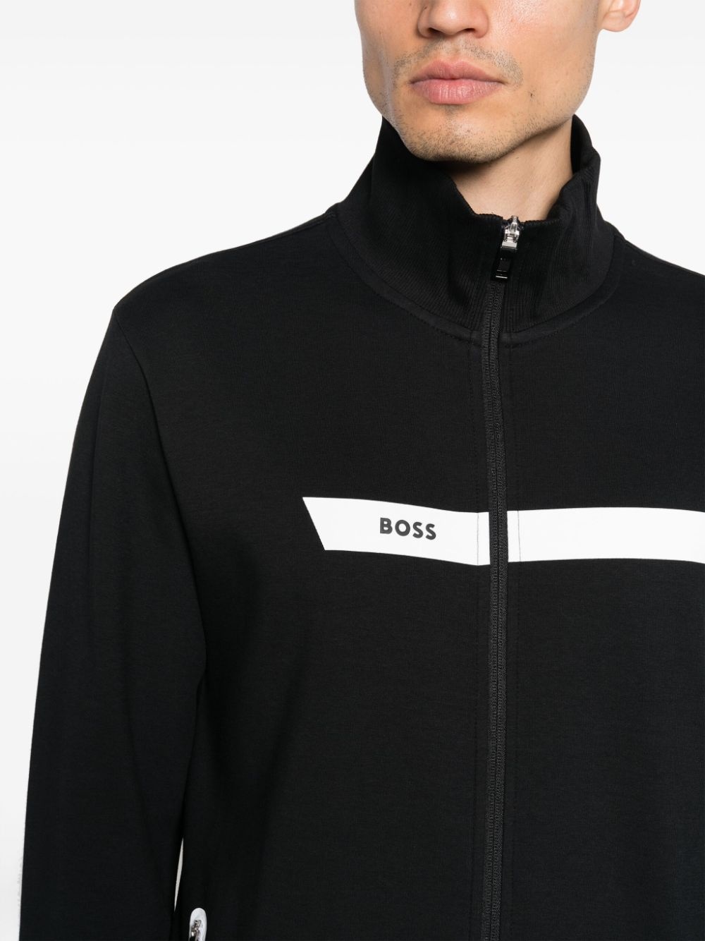 logo-print zip-up sweatshirt - 5