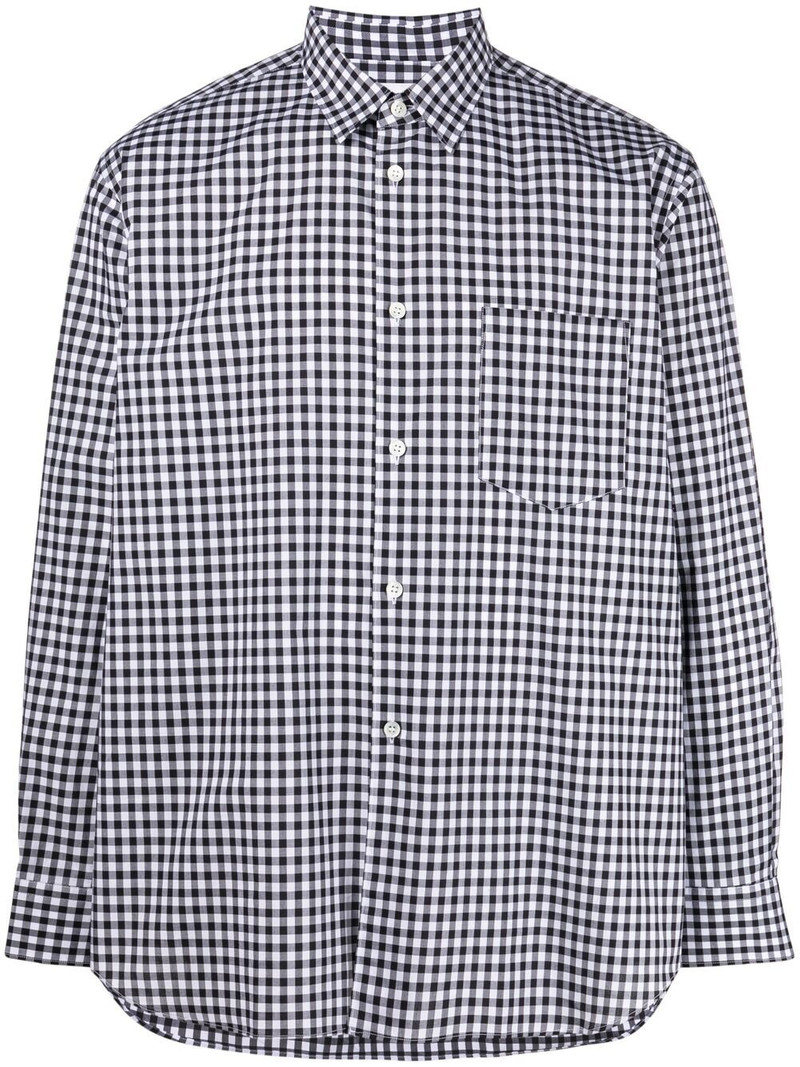 gingham-check 인쇄 코튼 셔츠 1