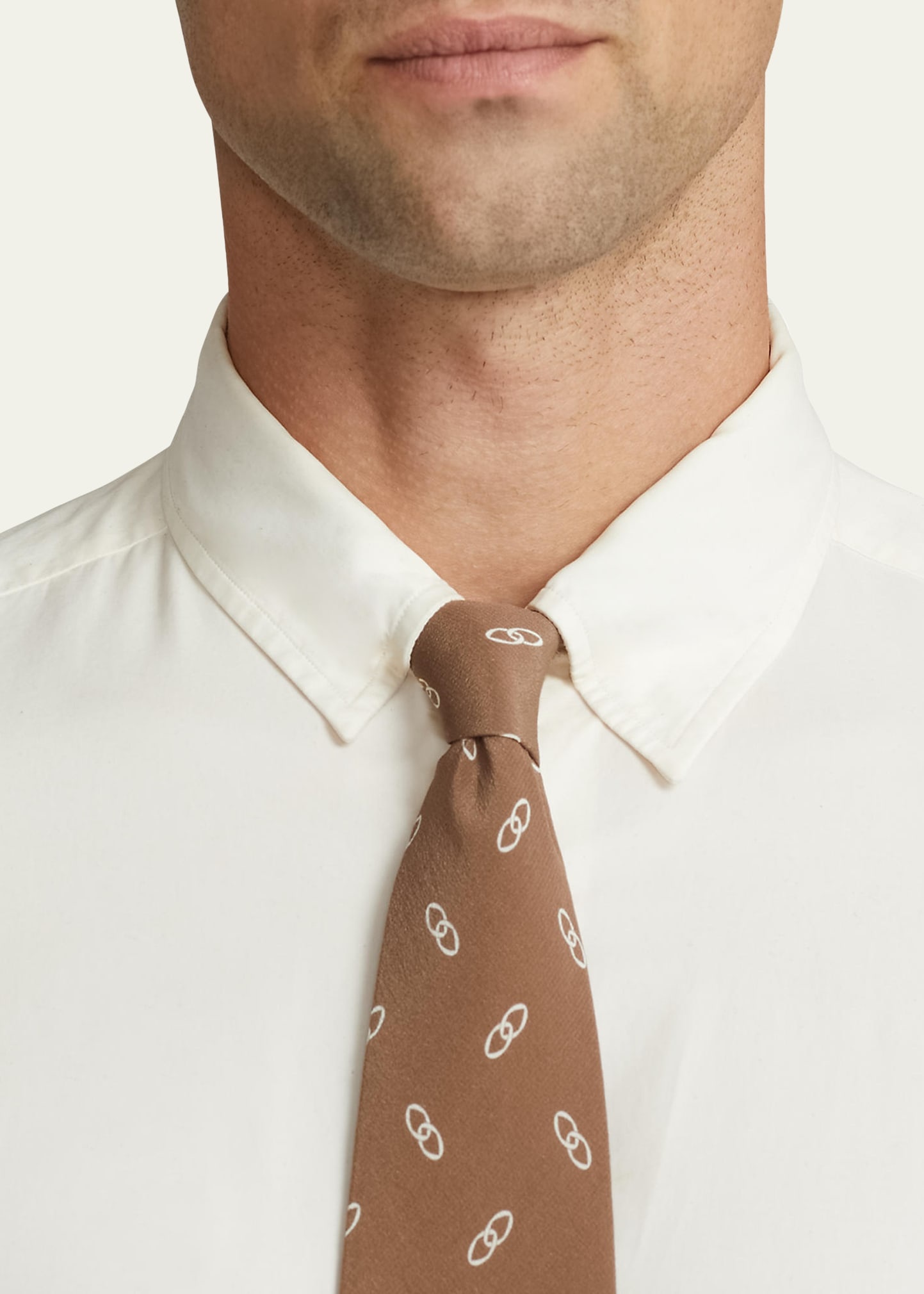 Men's Linked Ovals Silk Tie - 4