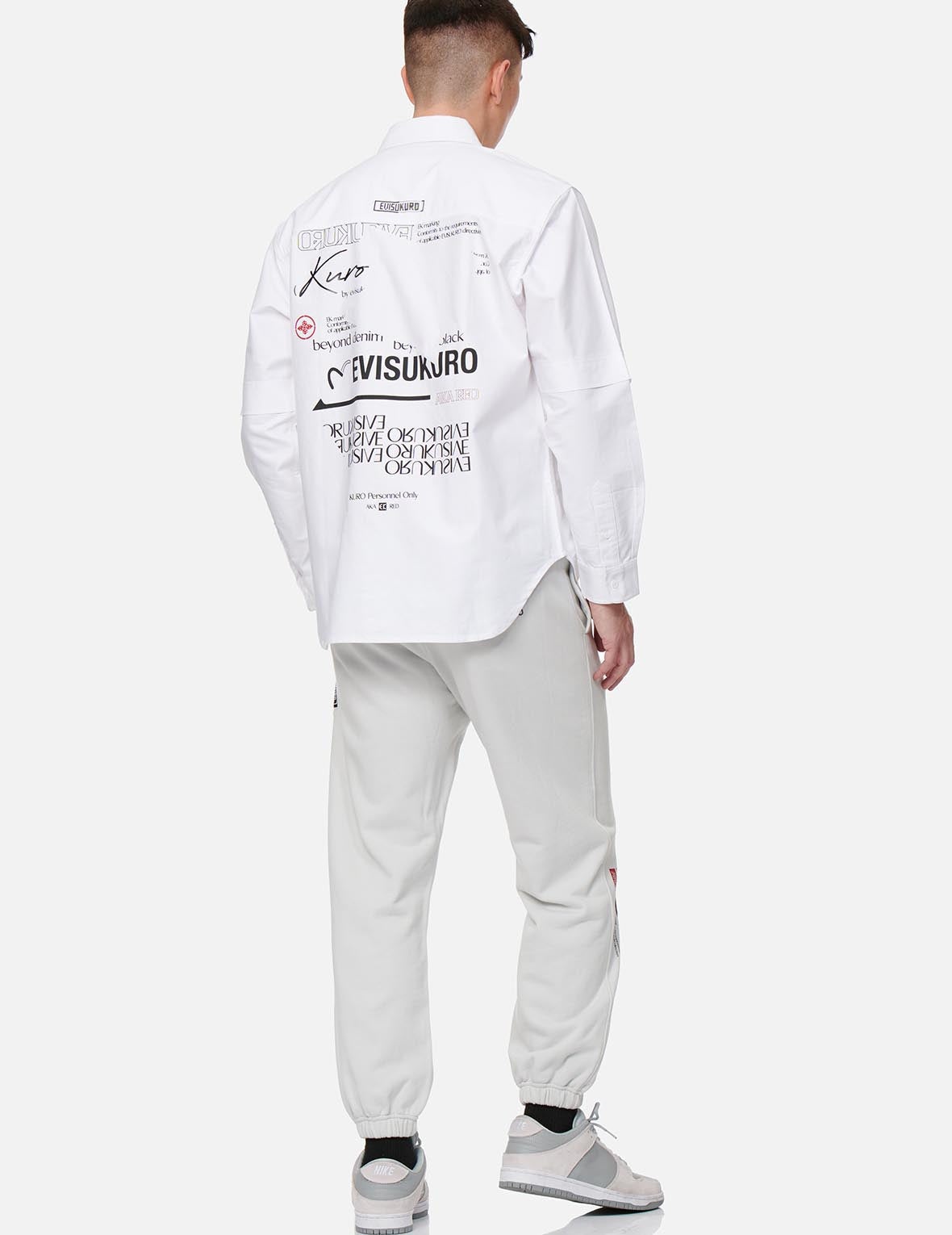 Multi Logo Print Mock 2-in-1 Shirt - 5