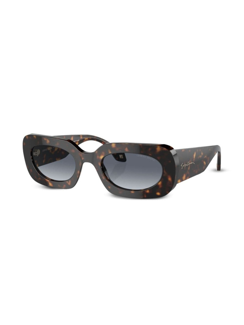 GIORGIO ARMANI tortoiseshell-effect rectangle-frame sunglasses outlook
