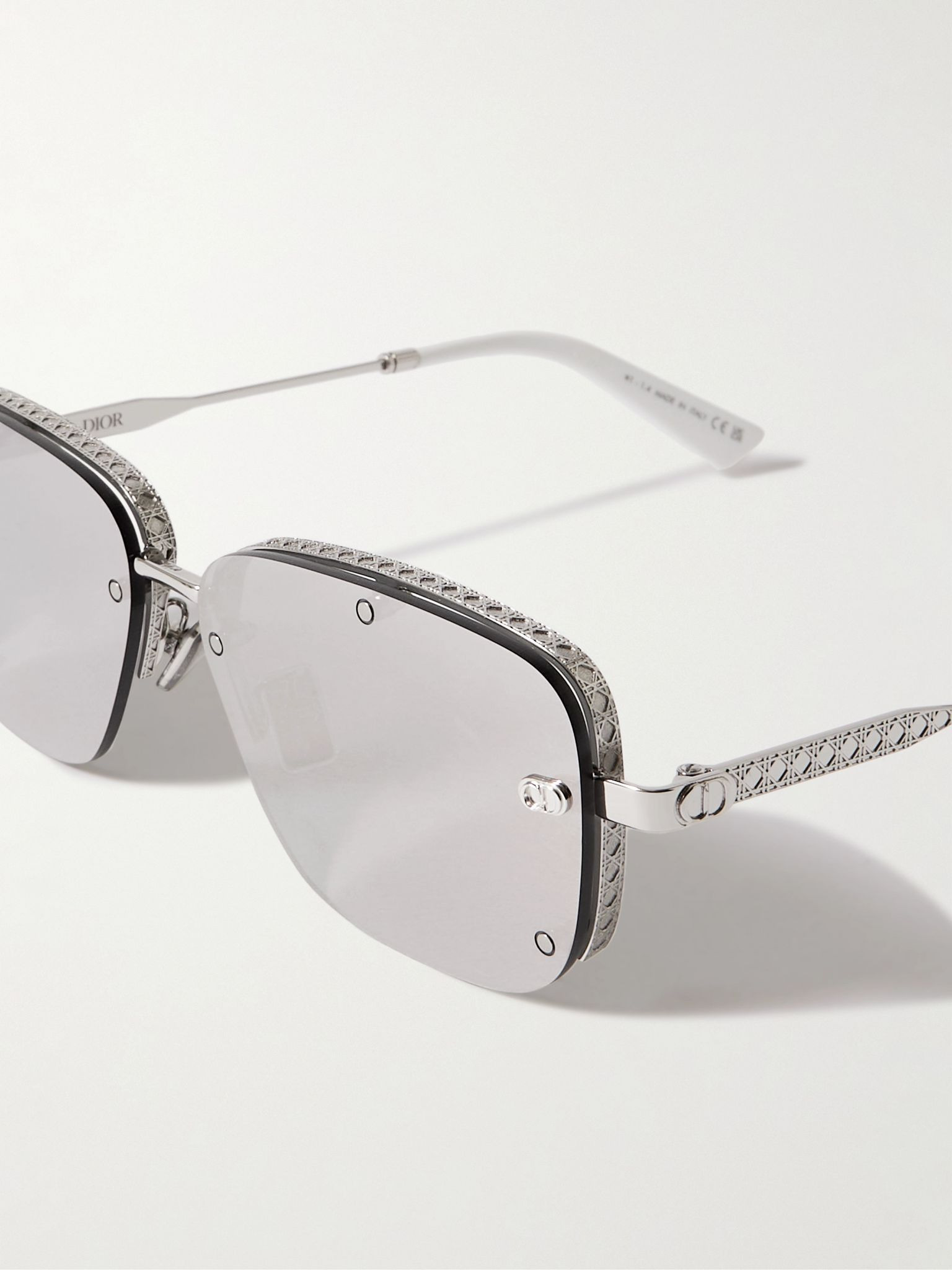 NeoDior S4U Rectangle-Frame Gunmetal-Tone Sunglasses Silver - 3