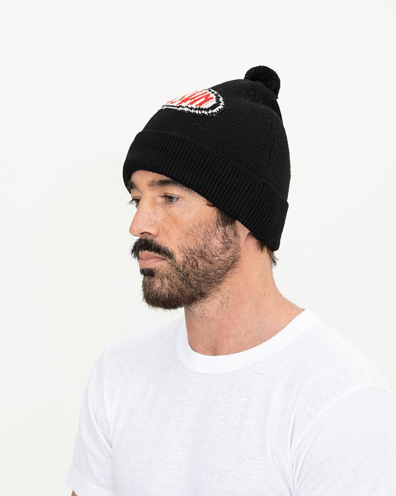visvim KNIT BEANIE (WOOL) BLACK outlook