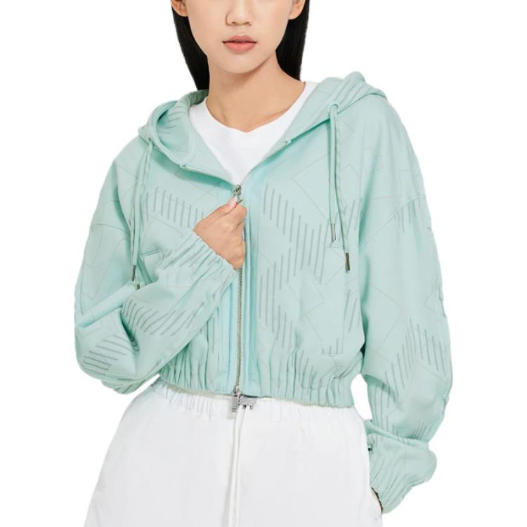 (WMNS) Li-Ning Sportswear Athletics Jacket 'Green' AWDSD32-3 - 3