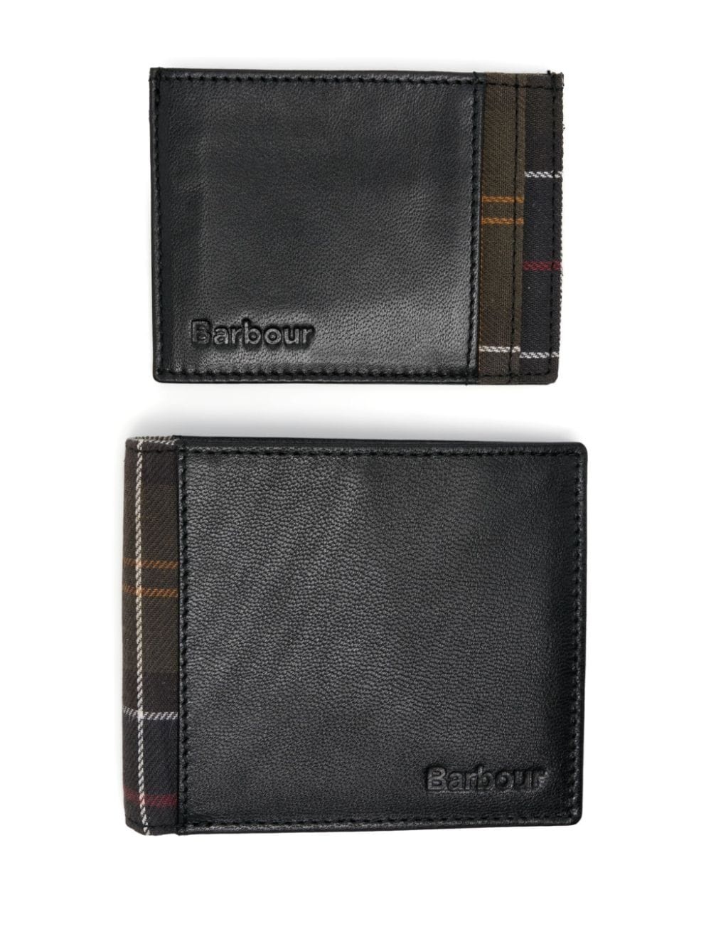 leather tartan wallet and cardholder set - 1