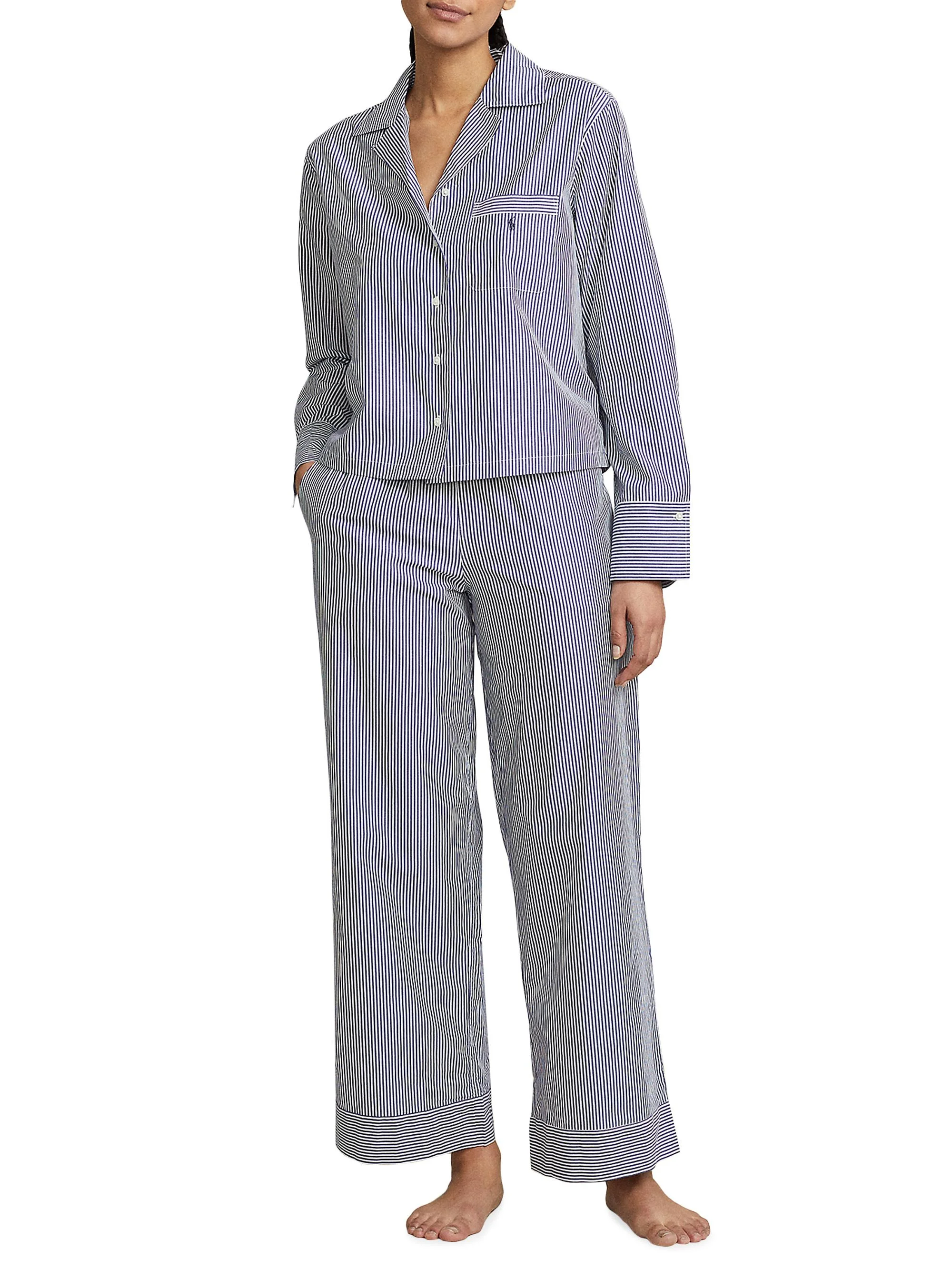 Women's Bailey Striped Long Pajama Set - Bengal - 1