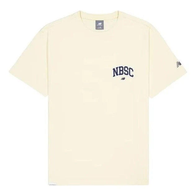 New Balance Small NBSC Graphic T-Shirt 'Beige Navy' AMT42331-CAU - 1