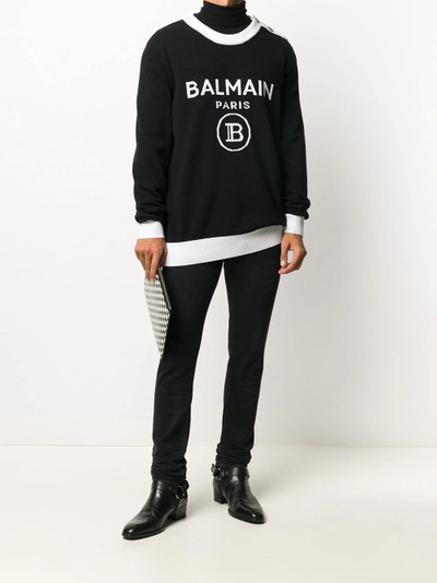 Balmain intarsia-knit logo jumper outlook