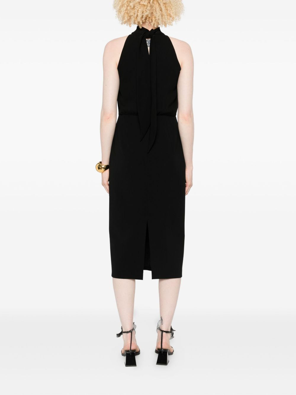 halterneck sheath midi dress - 4