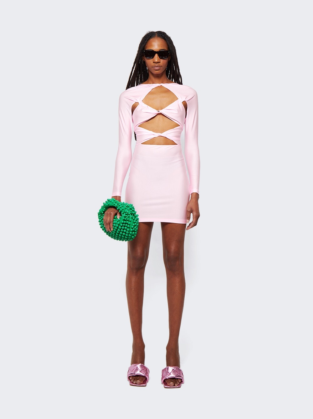 Cut-out Jersey Dress Light Pink - 2