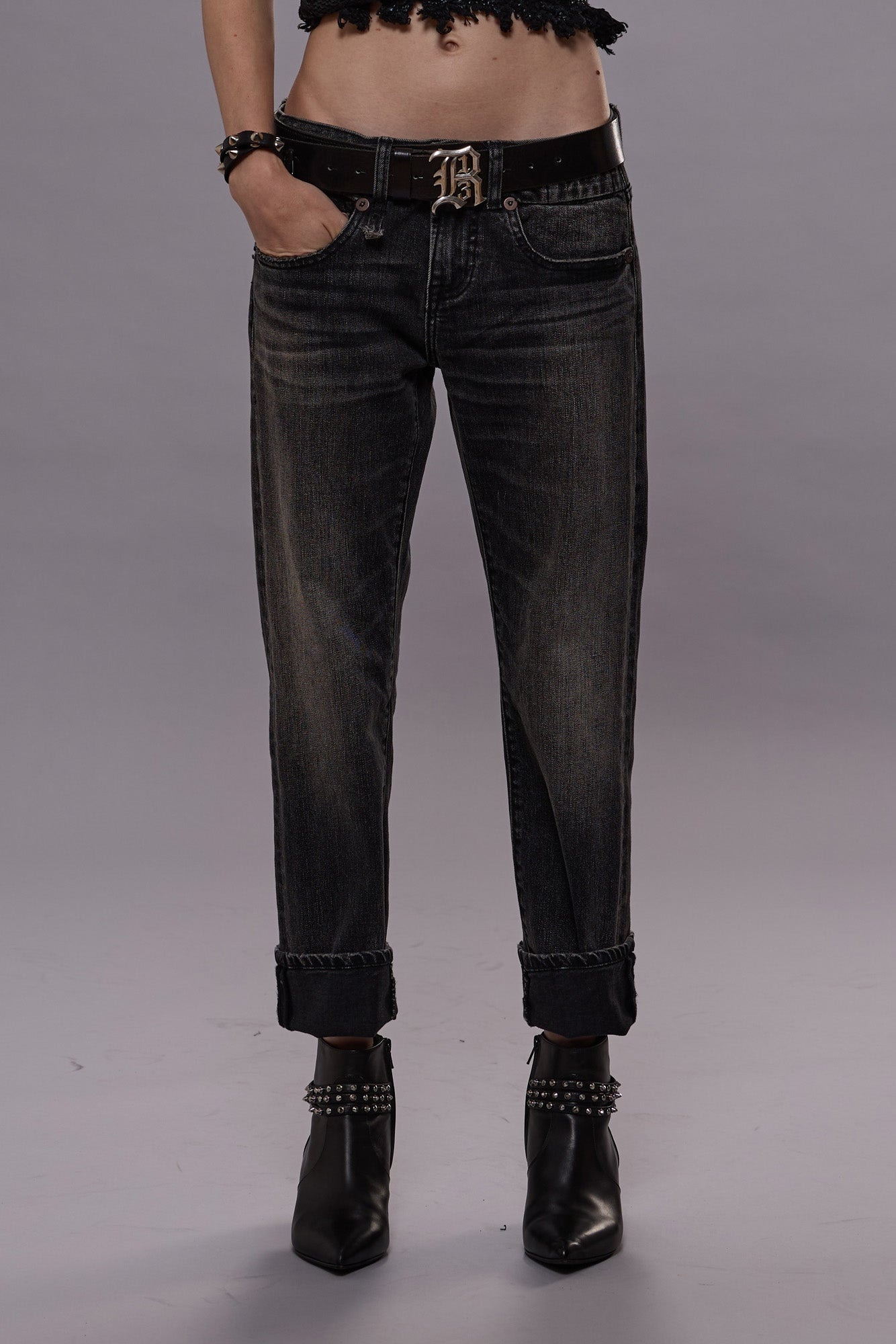 BOY STRAIGHT JEAN - KENNET BLACK STRETCH -R13 - 2