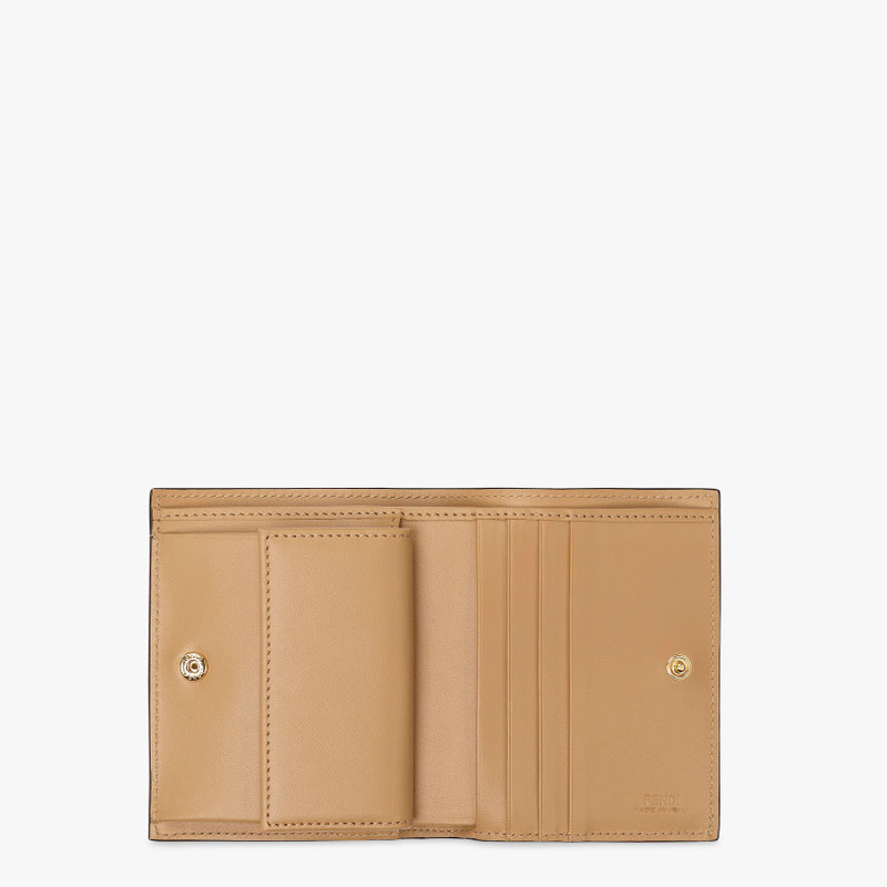 FENDI Beige leather compact wallet outlook