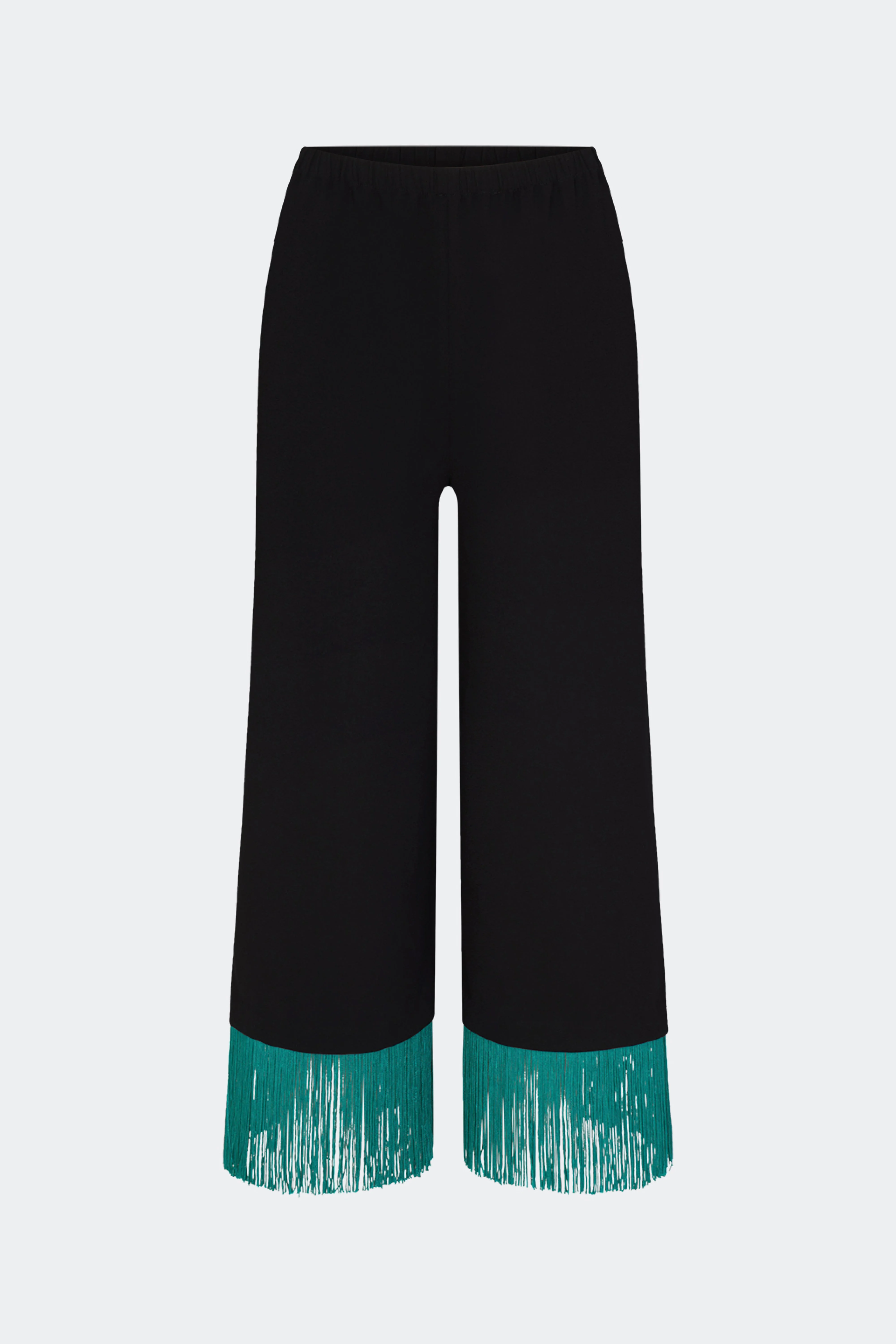 Nella Fringe Pant In Black/Teal - 1