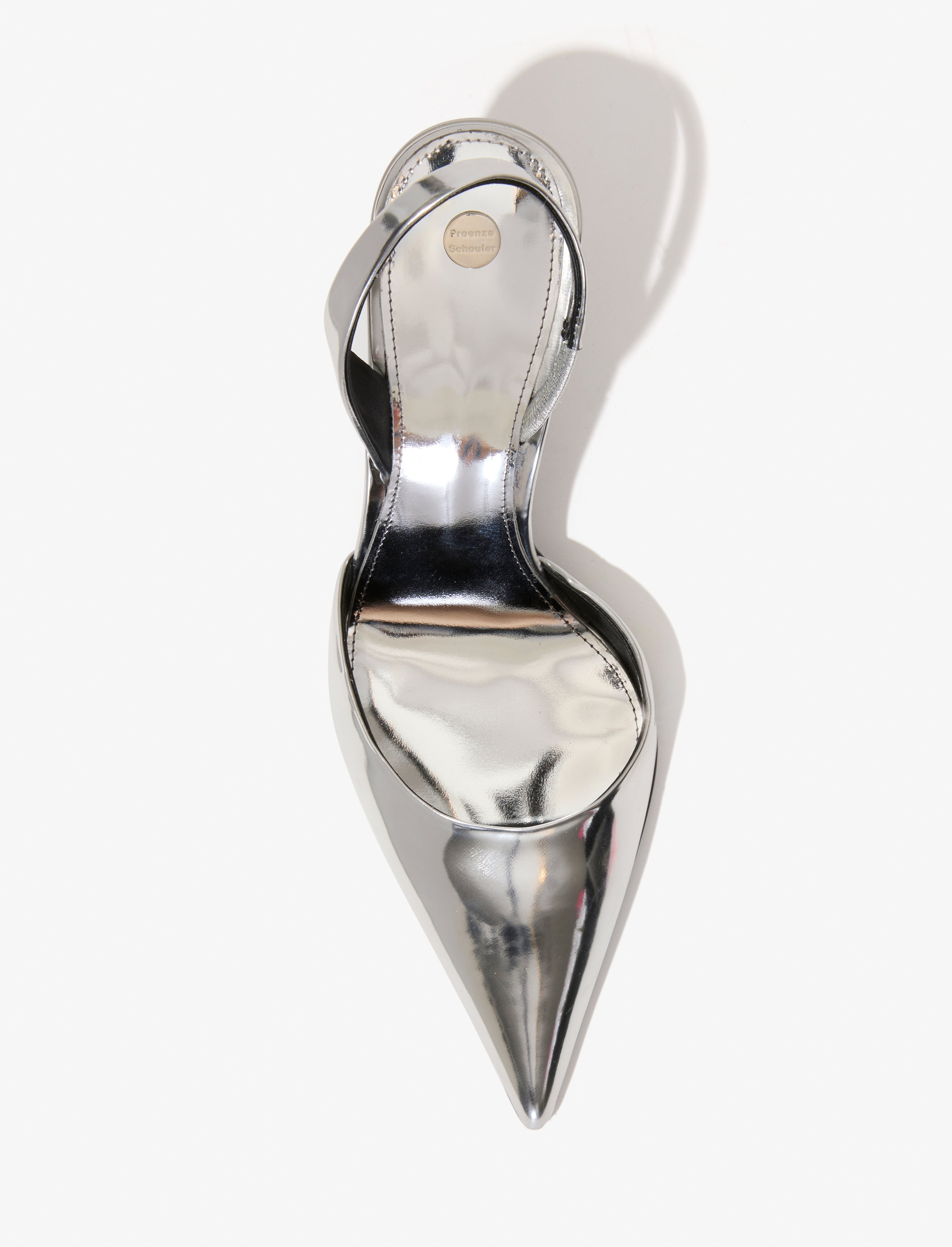 Slash Slingback Pumps in Mirrored Metallic - 4