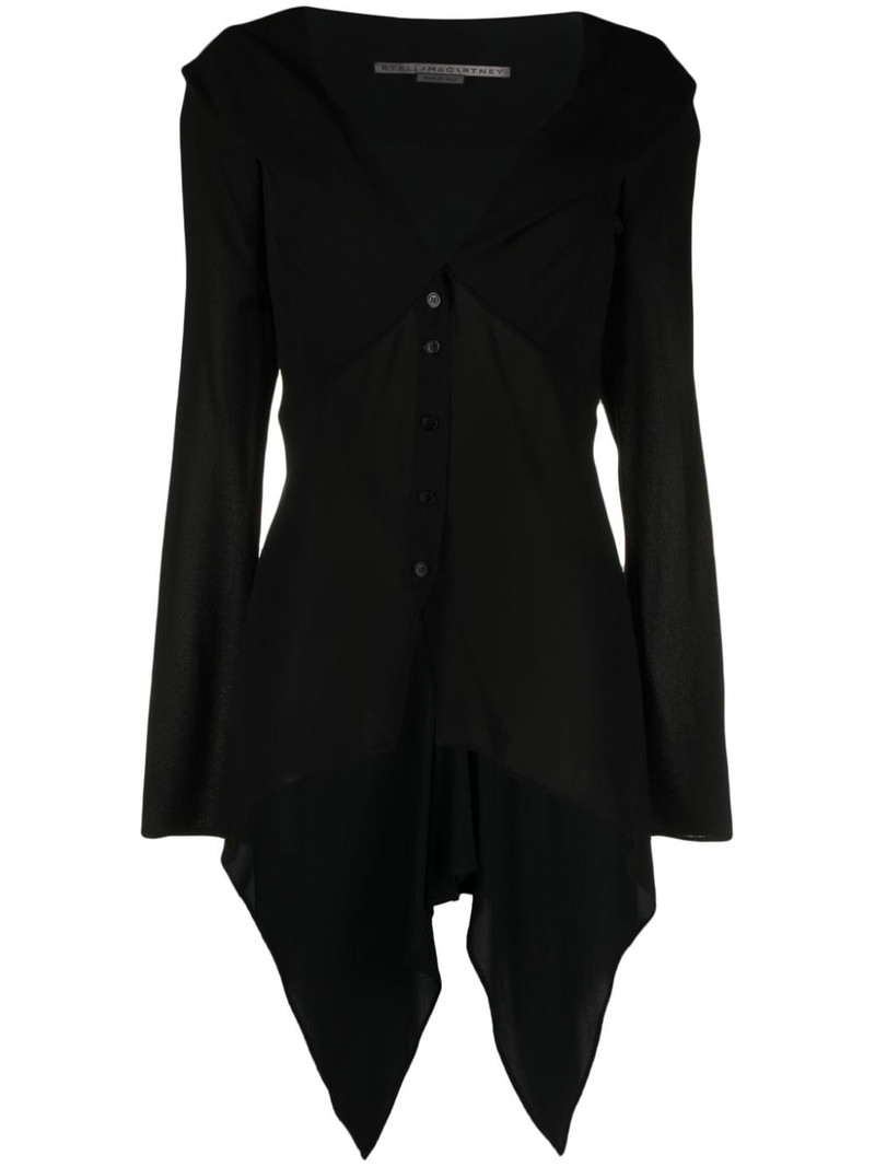 asymmetric-hem 실크 카디건 1