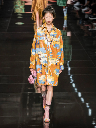 FENDI Floral-print coated-cotton coat outlook