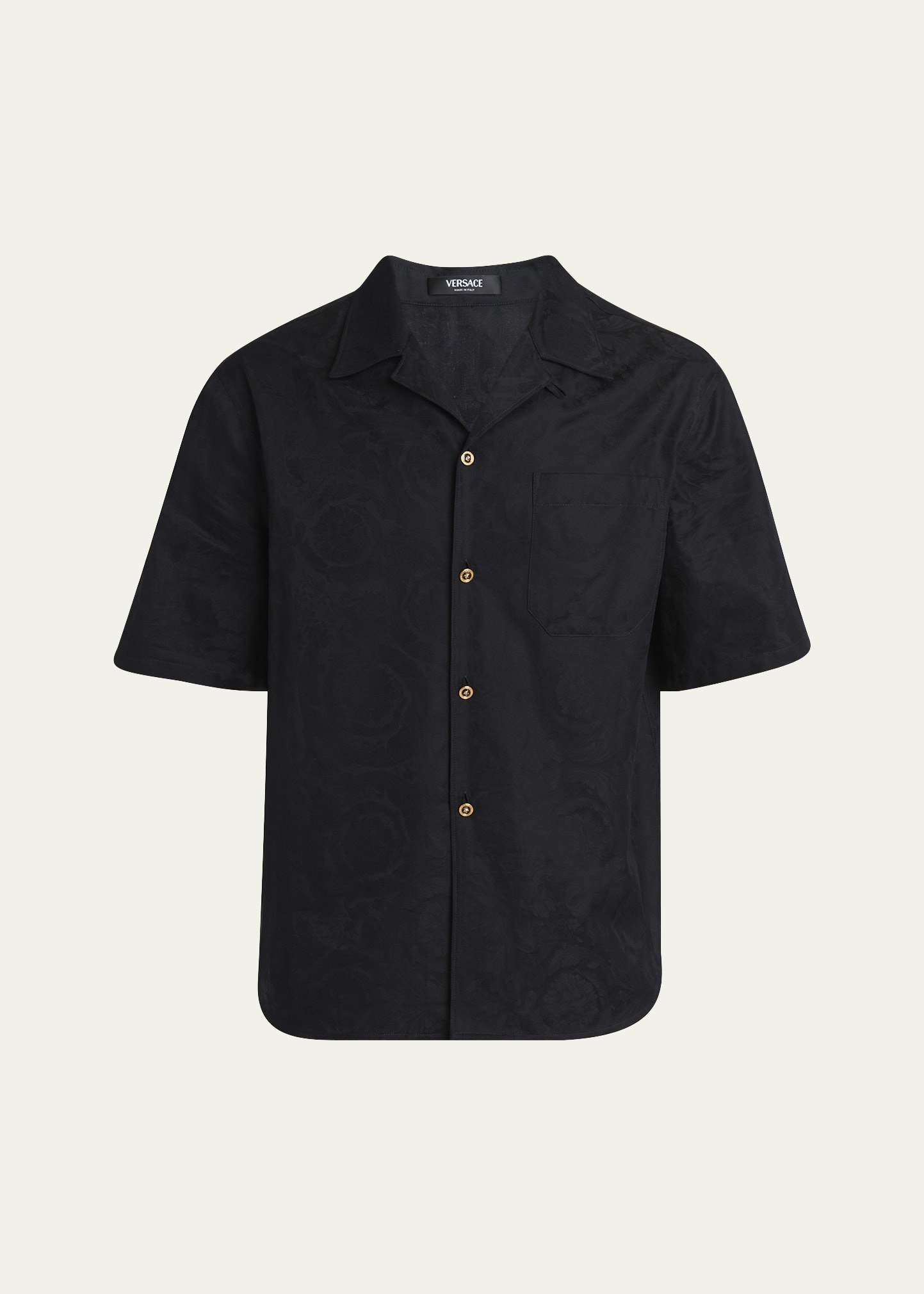 Men's Tonal Barocco Camp Shirt - 1