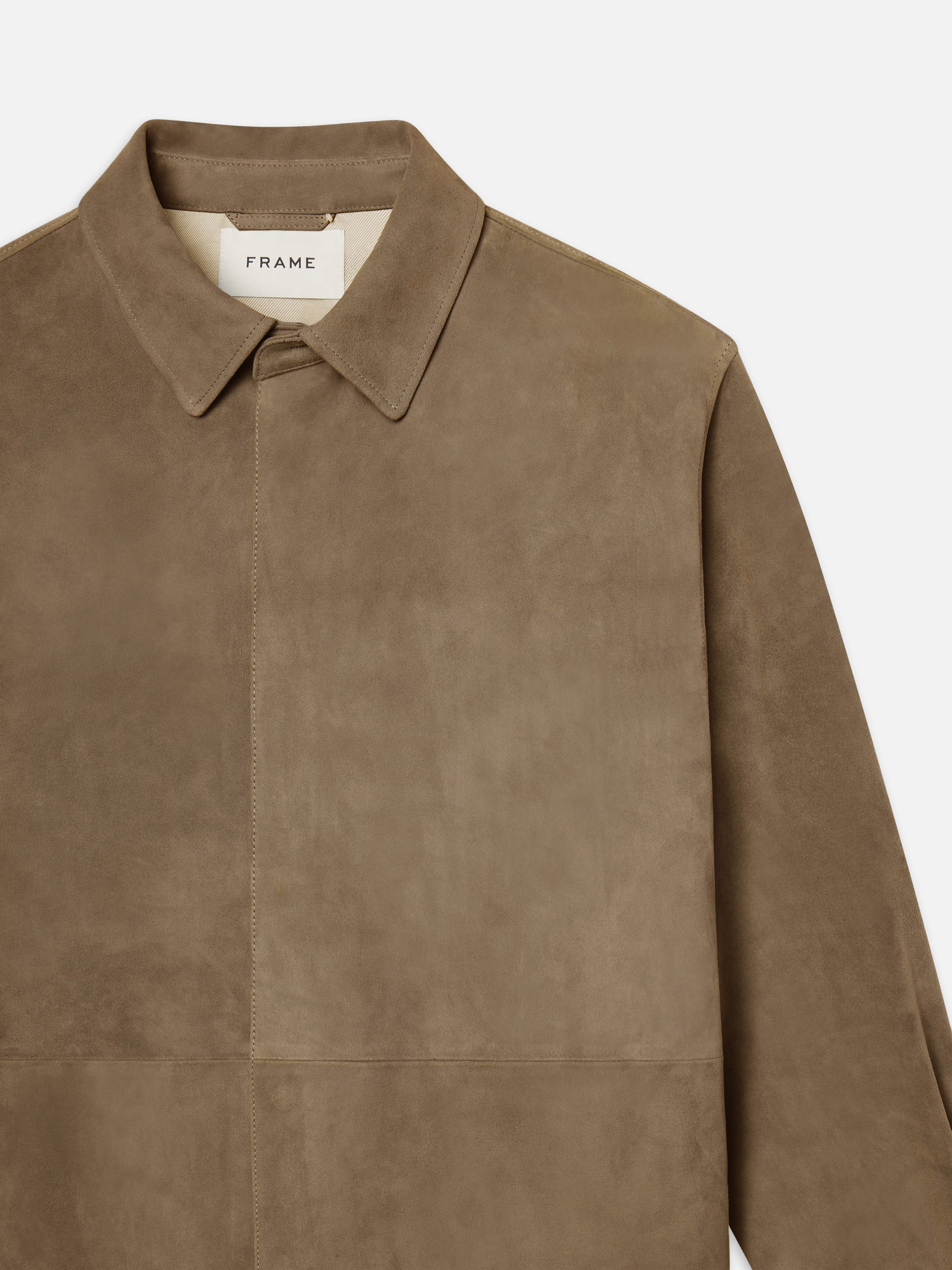Suede Shirt in Dark Beige - 2