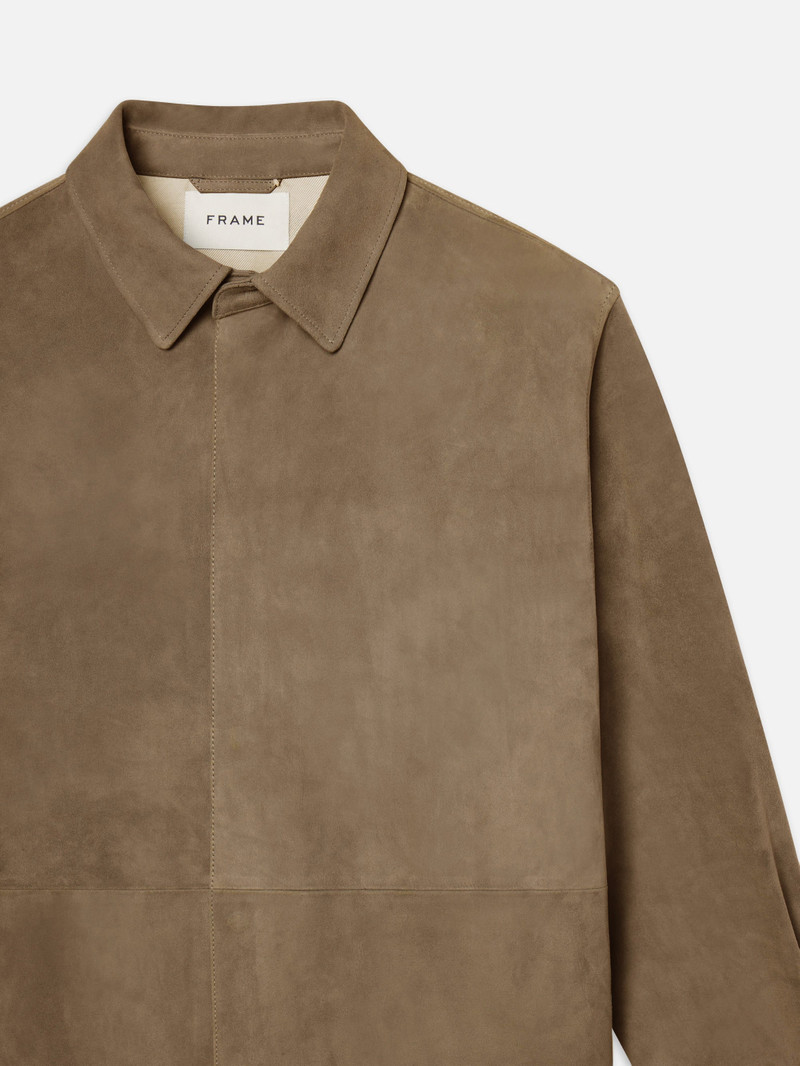 FRAME Suede Shirt in Dark Beige outlook