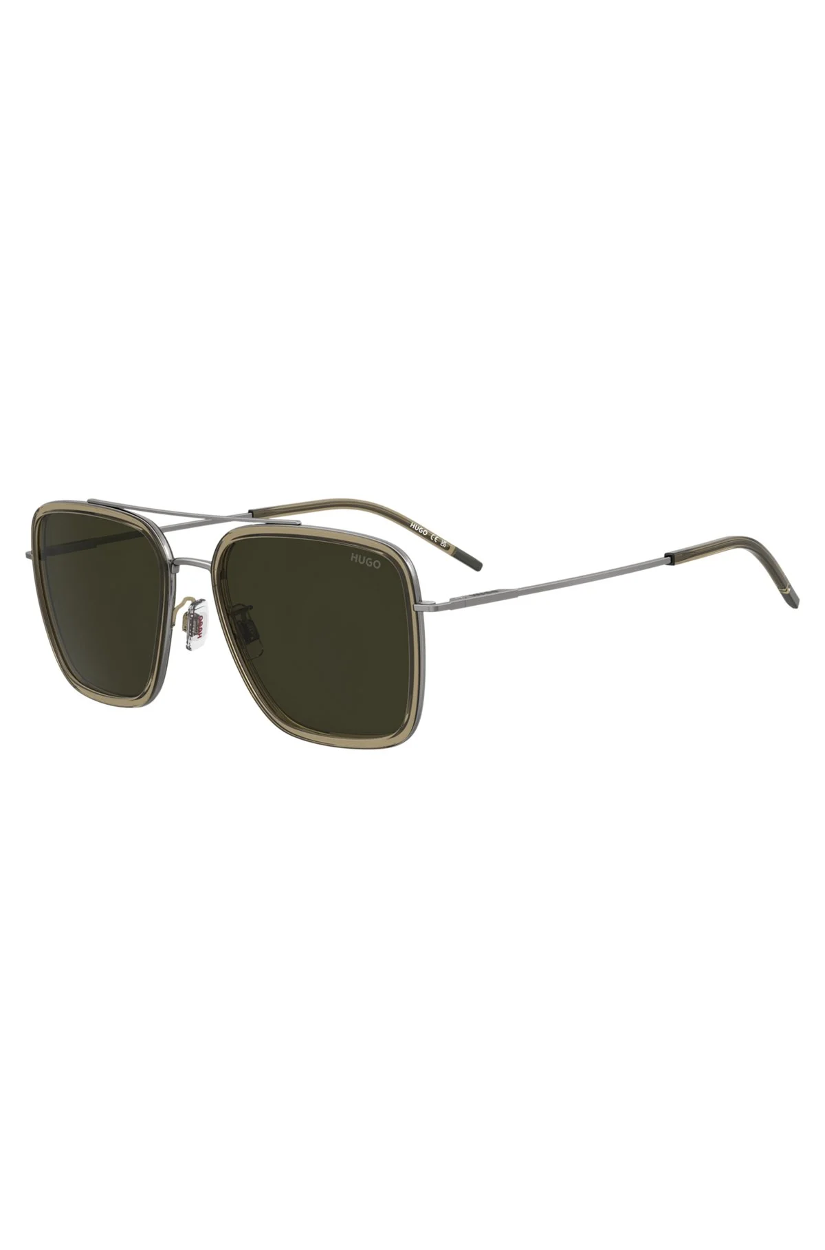 BROWN ACETATE SUNGLASSES WITH METAL TRIMS - 1