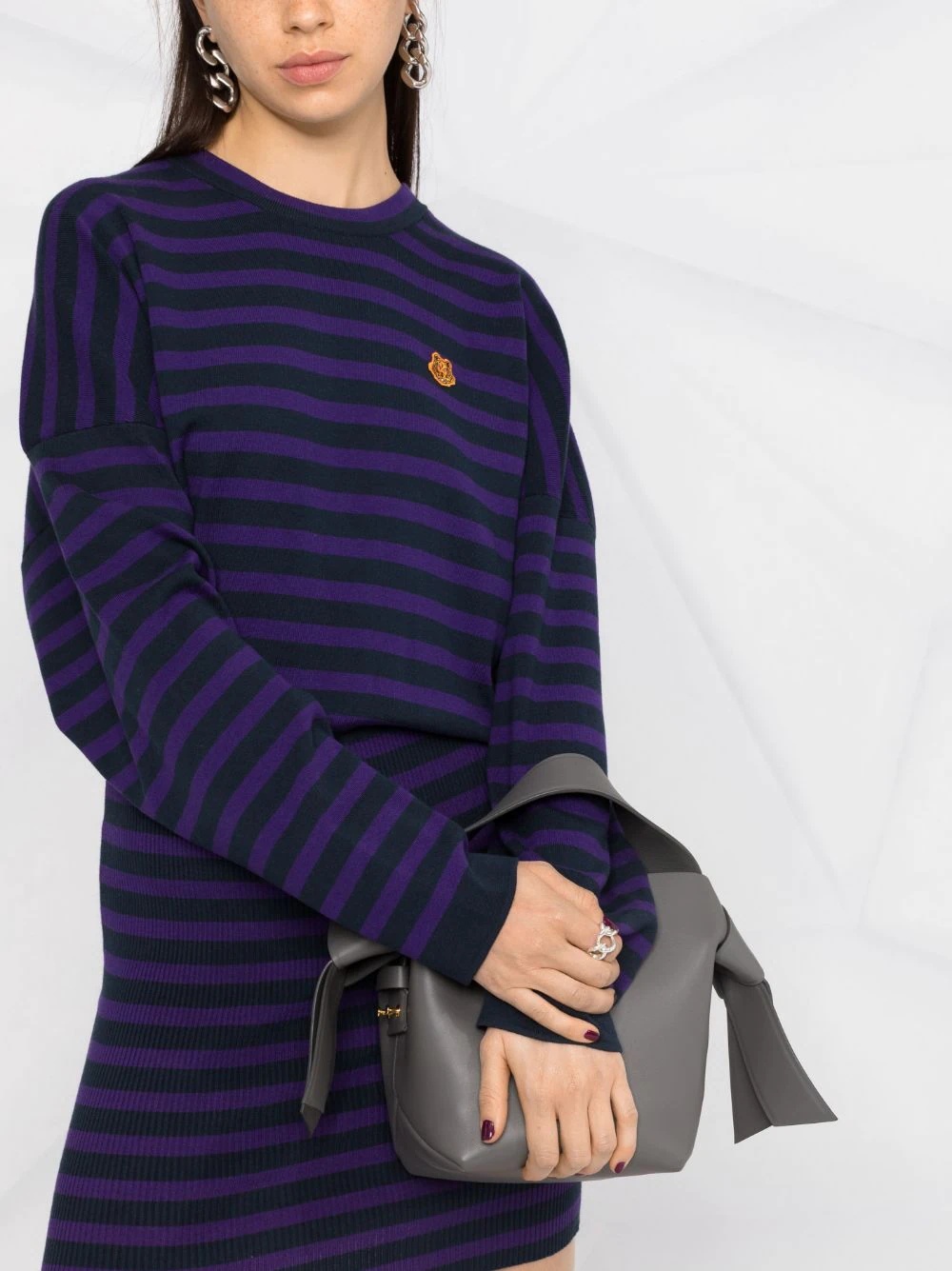 striped knitted minidress - 5