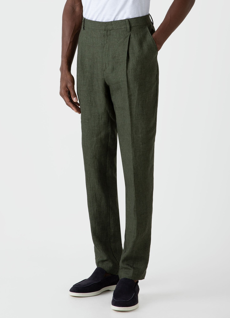 Sunspel Pleated Linen Trouser outlook