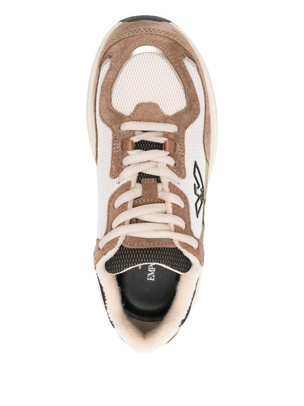 logo-plaque suede sneakers - 4