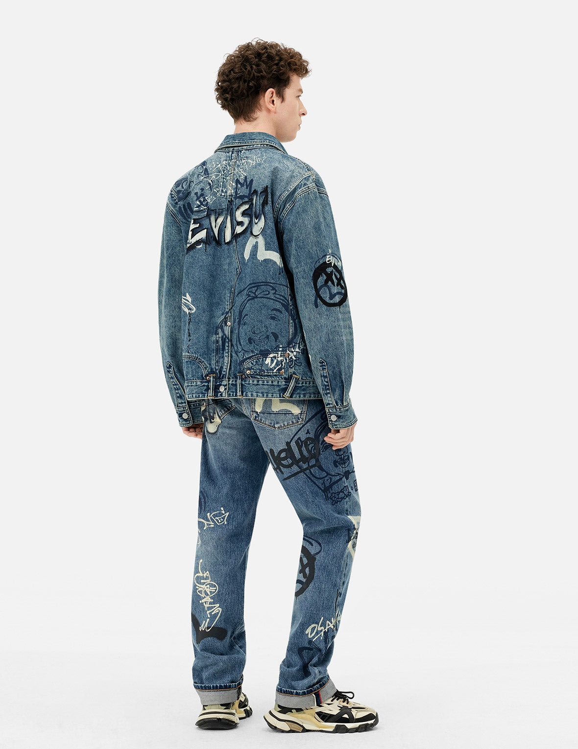 Graffiti Prints Regular Fit Denim Jacket - 4