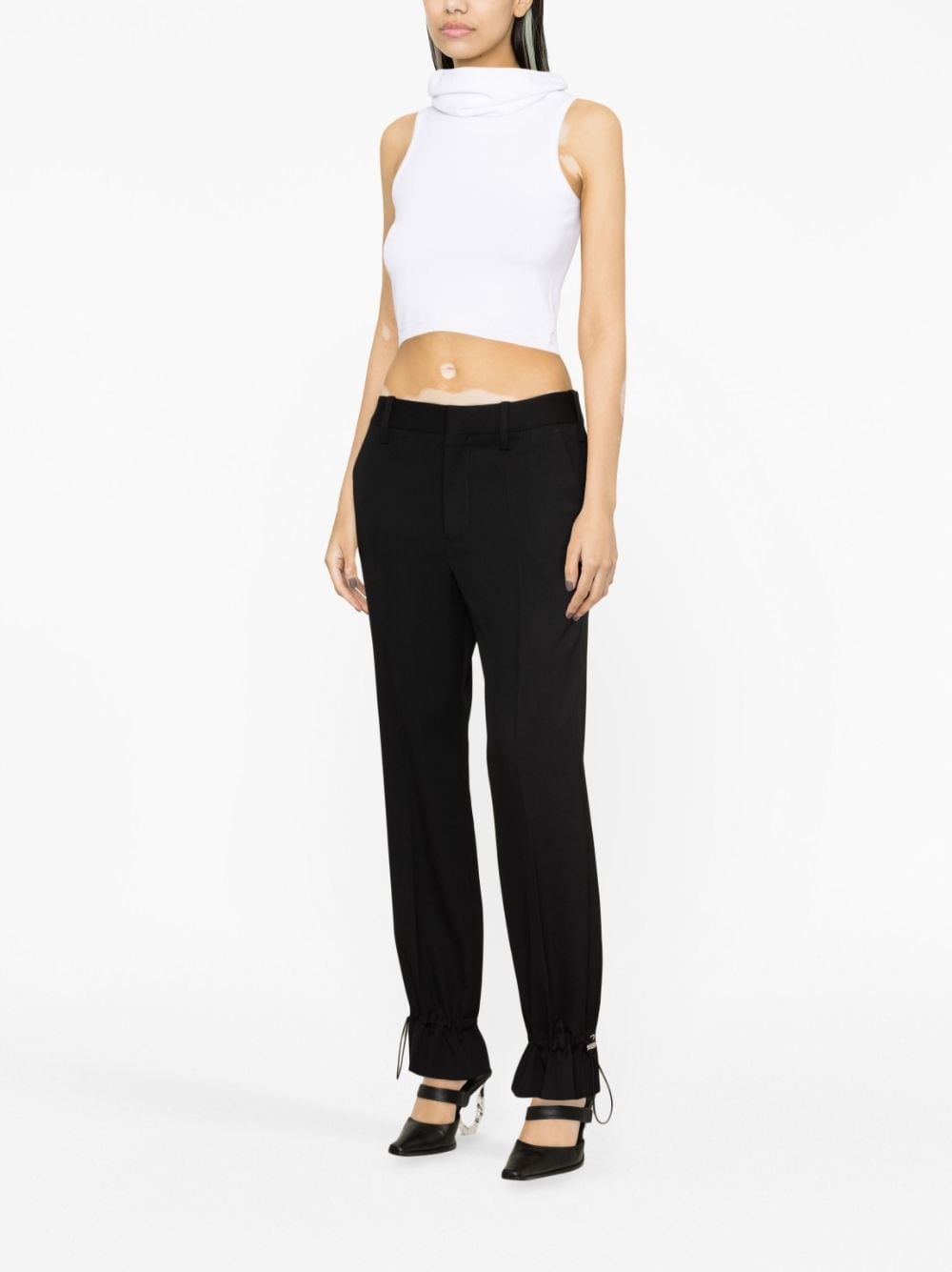 hooded knitted crop top - 4