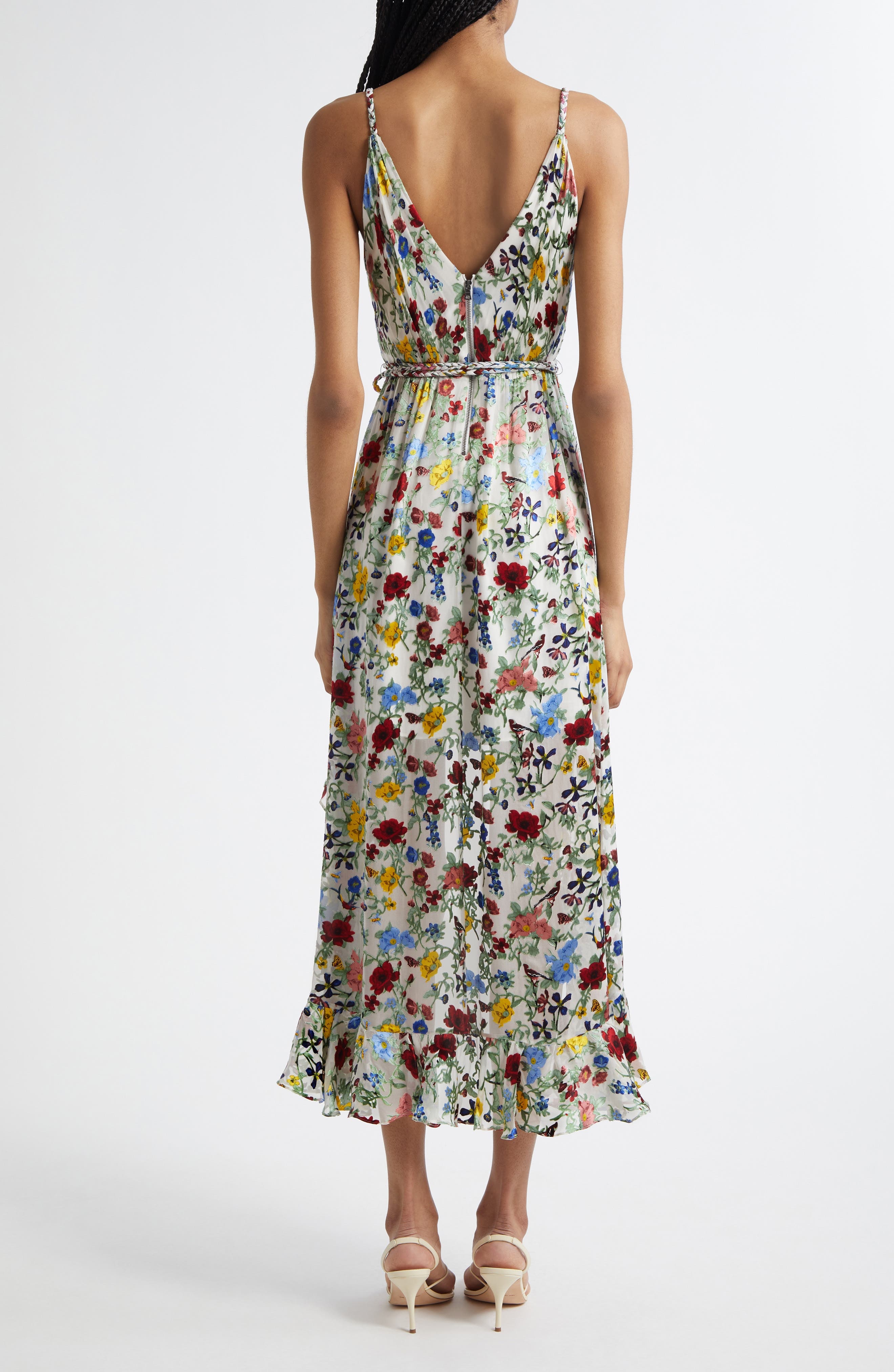 Alice + Olivia Tara Floral Ruffle Detail High-Low Dress in Dollhouse at Nordstrom - 2