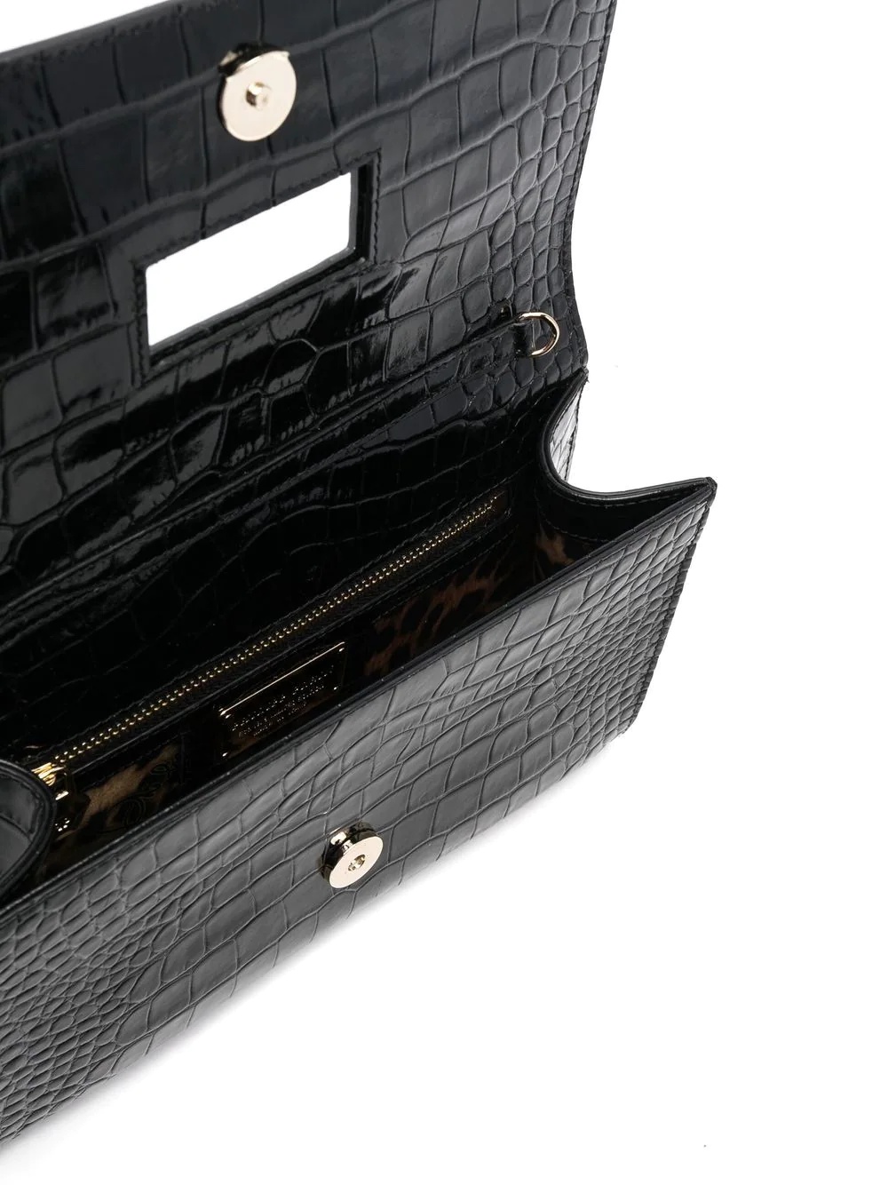 crocodile-embossed crossbody clutch bag - 5